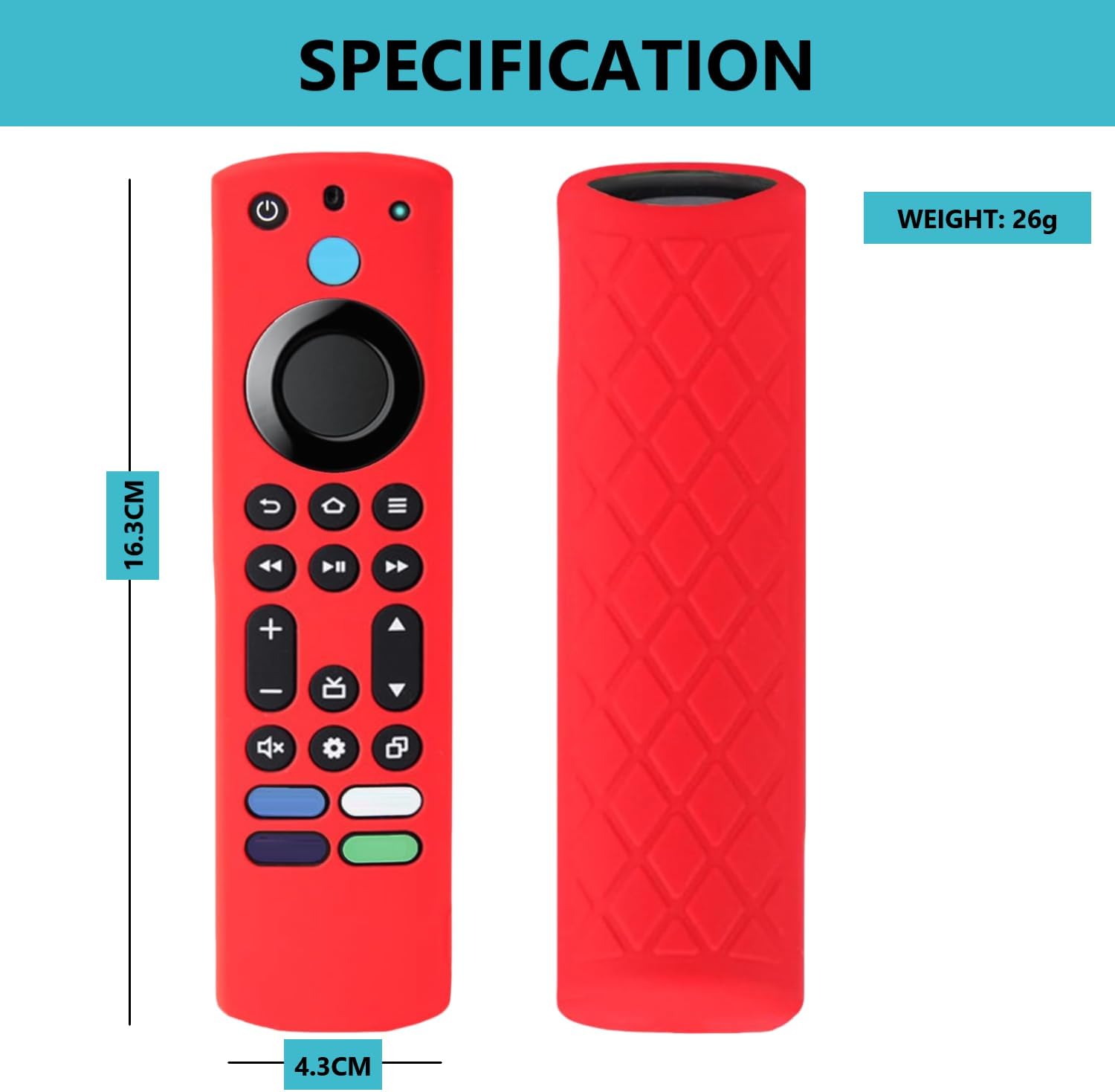 Thumbnail 2 de Avtbeisty Silicone Remote Cover for 4K Max/Toshiba/Insignia/Pioneer/Omni QLED Voice Remote (Red) with Lanyard