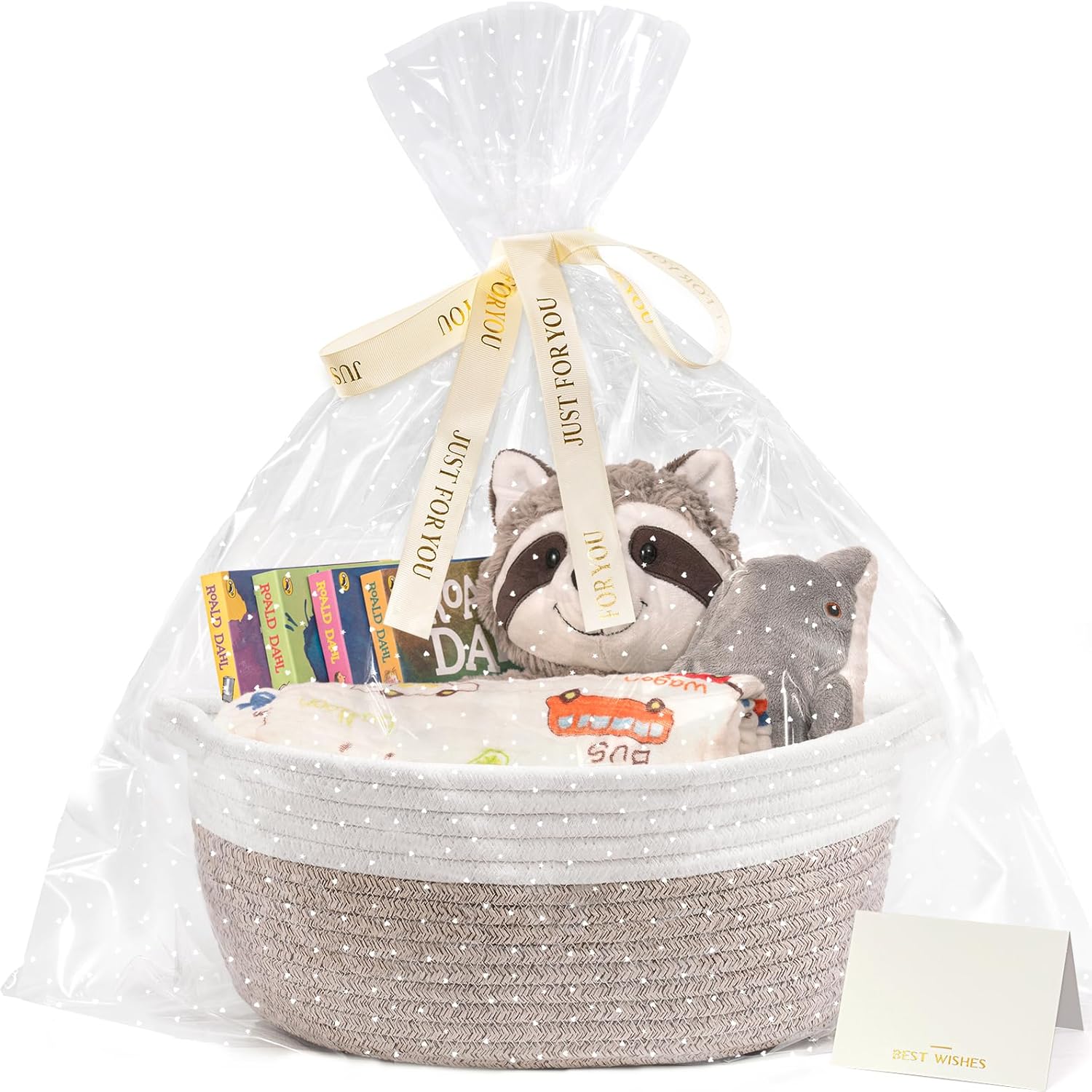 Thumbnail 6 de TIMEYARD Small Gift Basket (White) with Bags & Ribbons – 30 x 20 x 12 cm