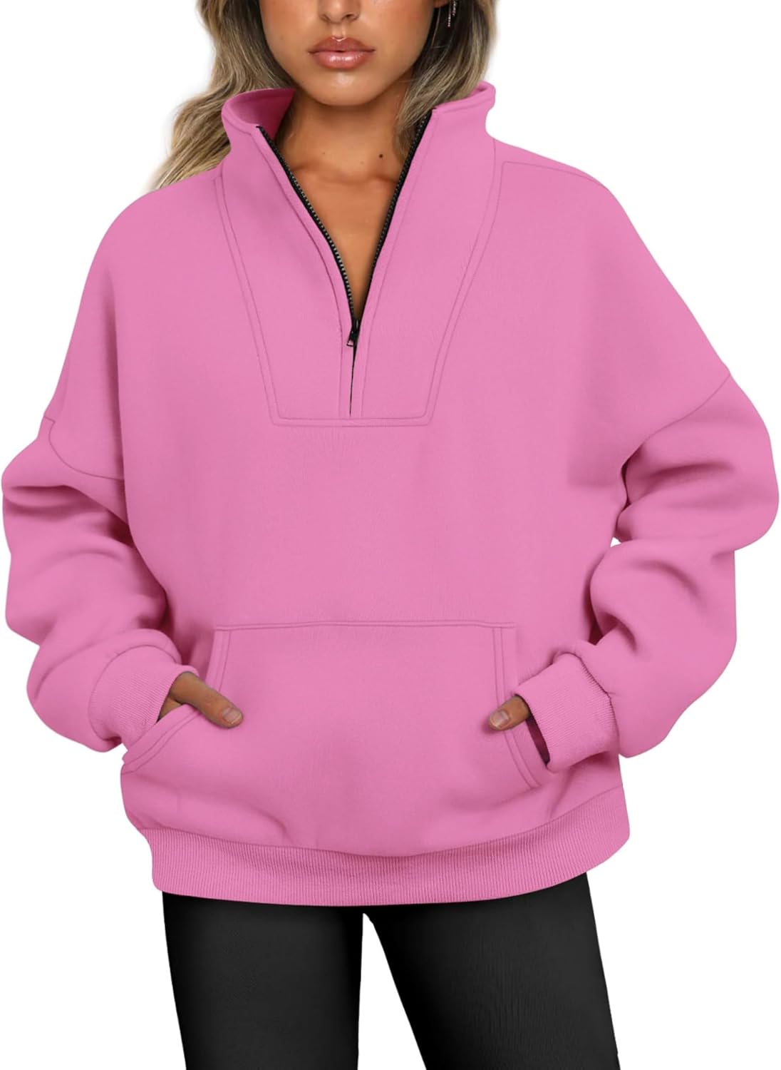 Thumbnail 6 de Jhsnjnr Women's Quarter Zip Fleece Lined Pullover: Oversized Comfort with Practical Warmth