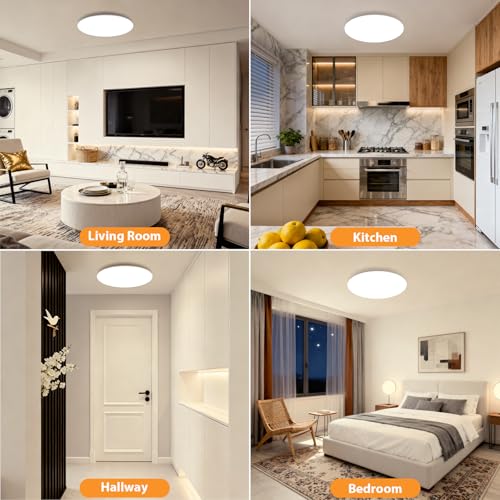 Detalle 2 de Swoieltr Plafoniera LED 30cm 24W IP54 – design UFO, luce bianca 4000K