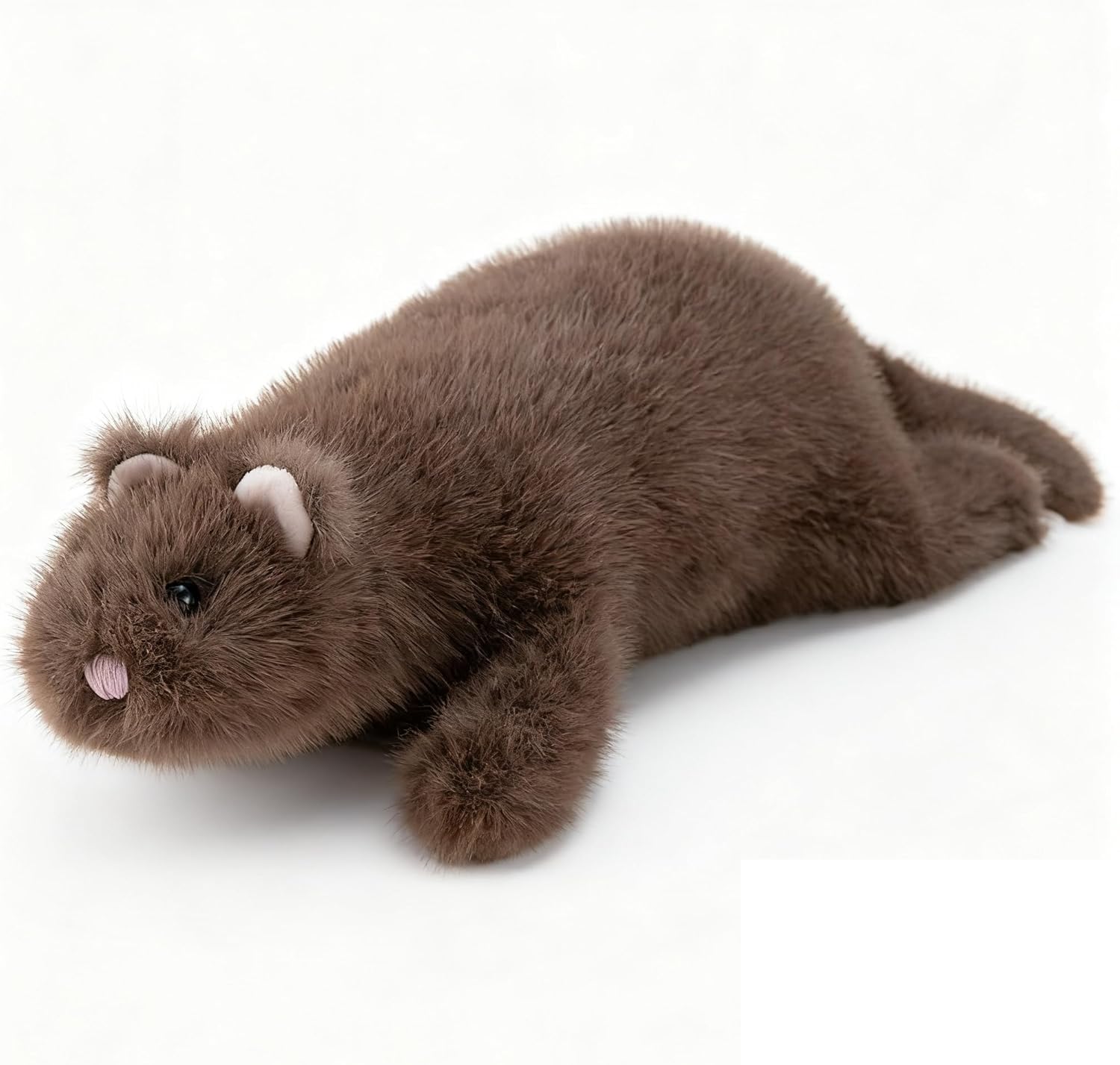 Detalle 2 de RLOMUTE Snow Ferret Plush Toy 19.6 Inch – Realistic, Soft & Cuddlable Grey Plush for Decor, Gifts and Play