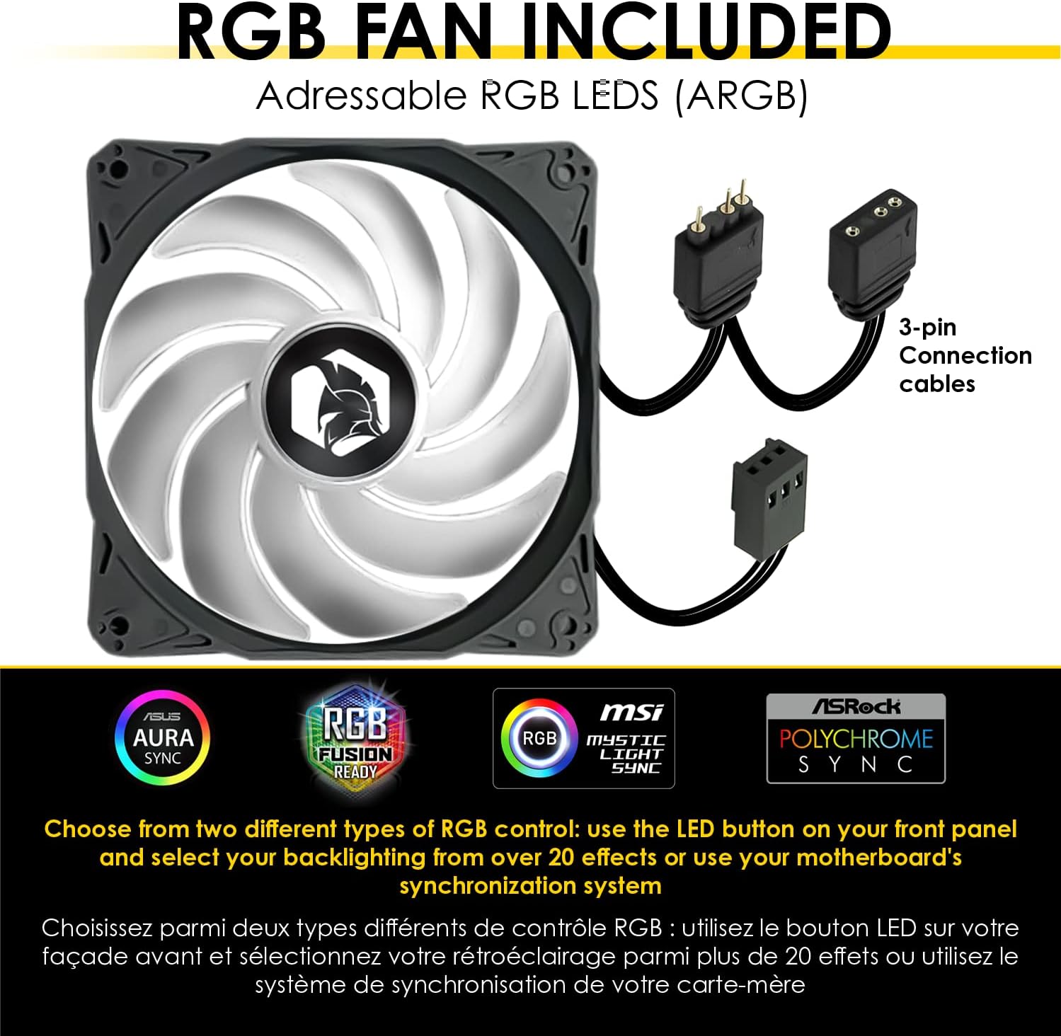 Thumbnail 4 de EMPIRE GAMING Ruby PC-Gehäuse: ARGB-Mittel-Tower für ATX, mATX & ITX mit 4×120-mm 5V-Lüftern