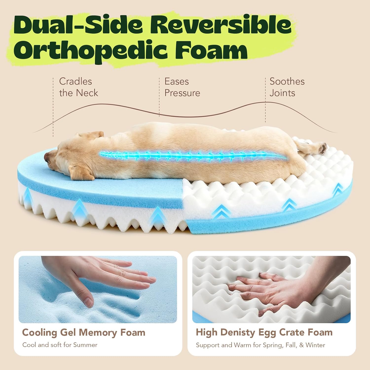 Detalle de Orthopedic Dog Bed, 42-Inch