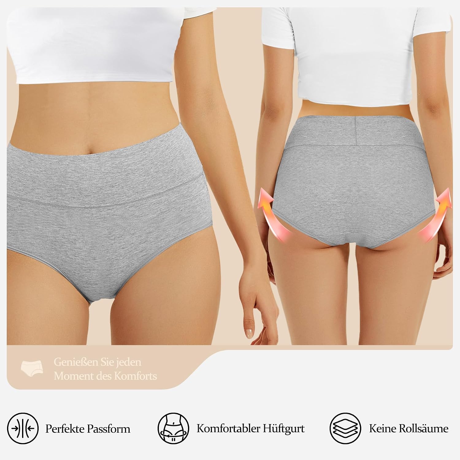 Detalle 2 de FALARY Culotte Taille Haute Coton 5 pièces