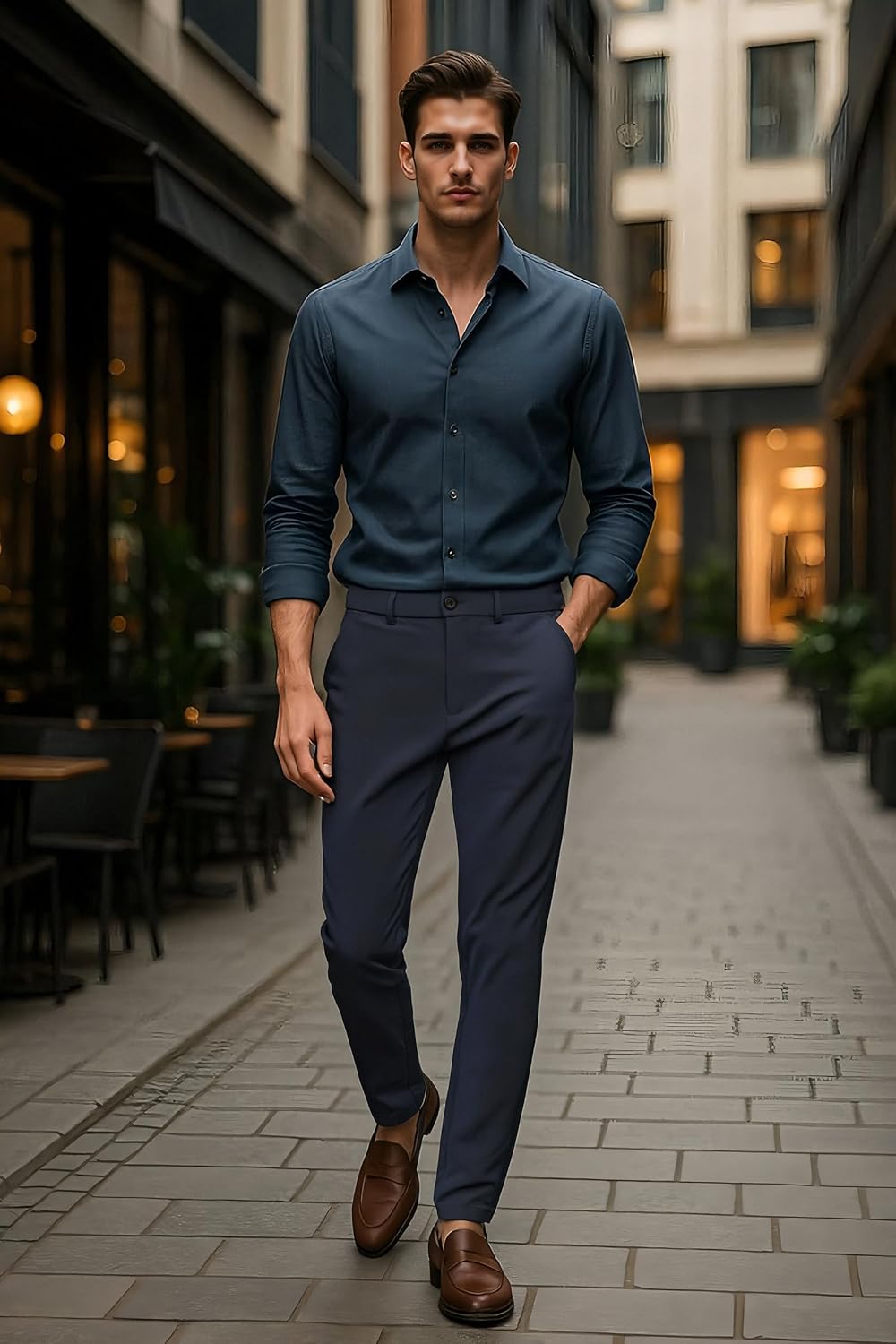 Thumbnail 2 de Plaid&Plain Slim Stretch Dress Pants