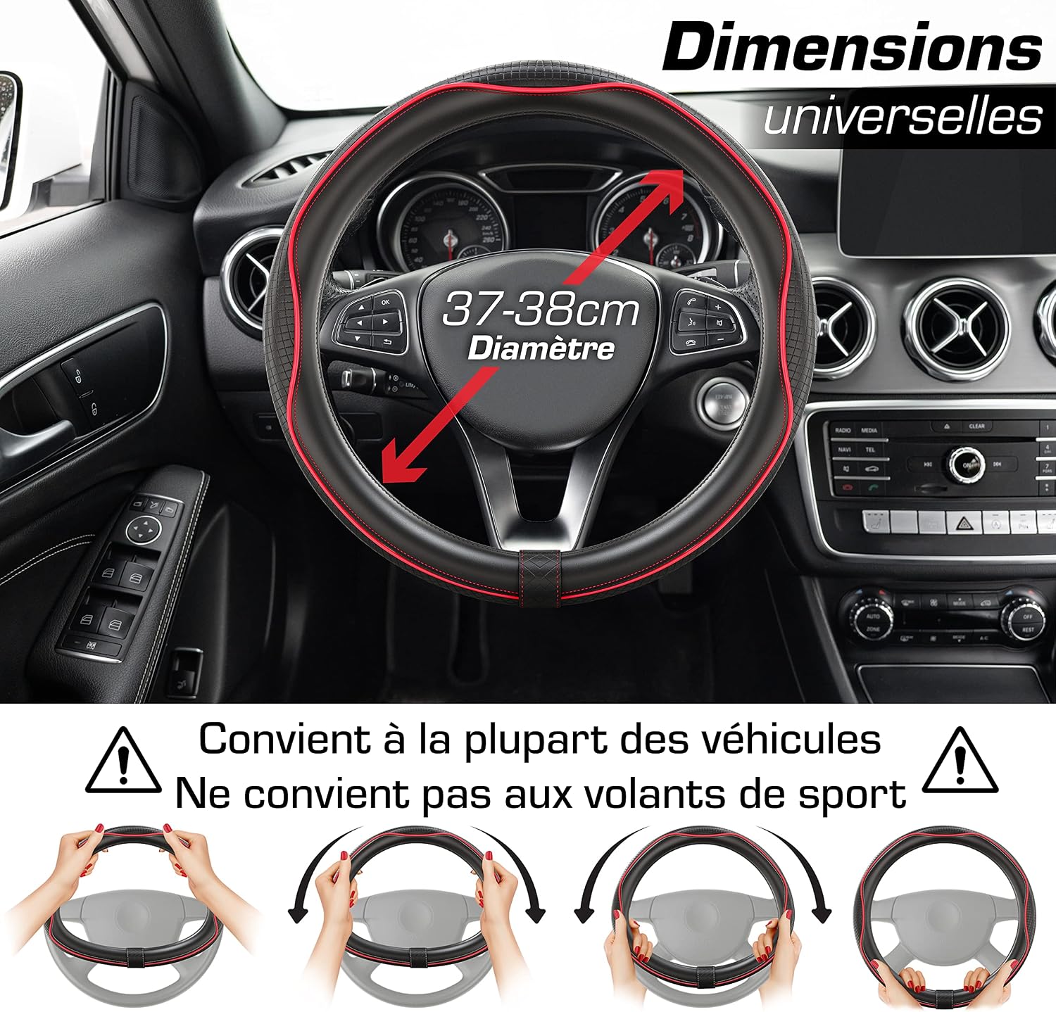 Detalle de Upgrade4cars Couvre Volant 37-38 cm