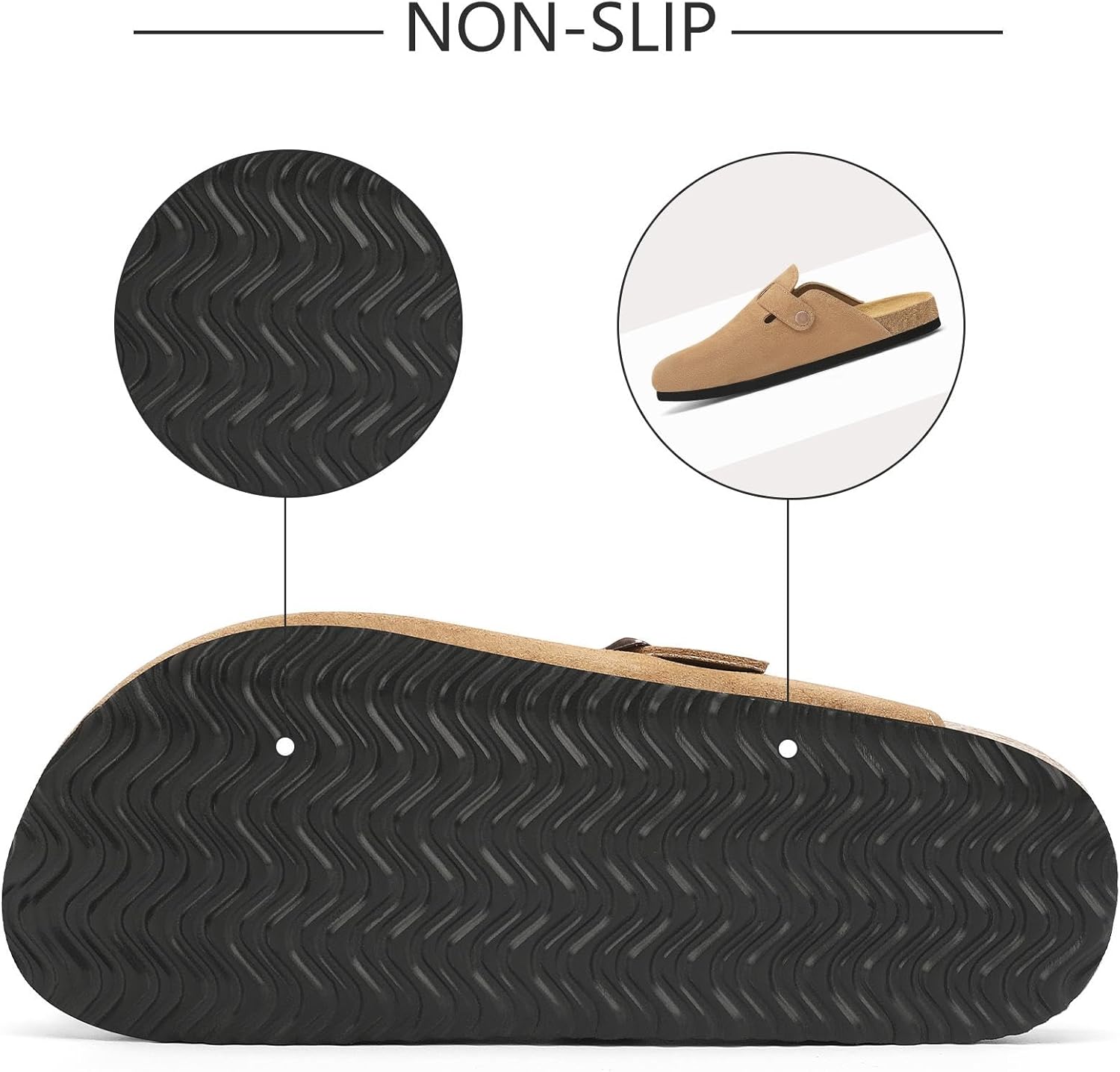 Thumbnail 6 de Tmaza Cork Footbed Suede Clogs Memory Foam Size 6-11 👡