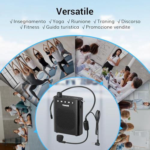 Thumbnail 6 de TONOR K10 Amplificatore vocale portatile: potenza, mobilità e versatilità per insegnanti, guide e presentazioni