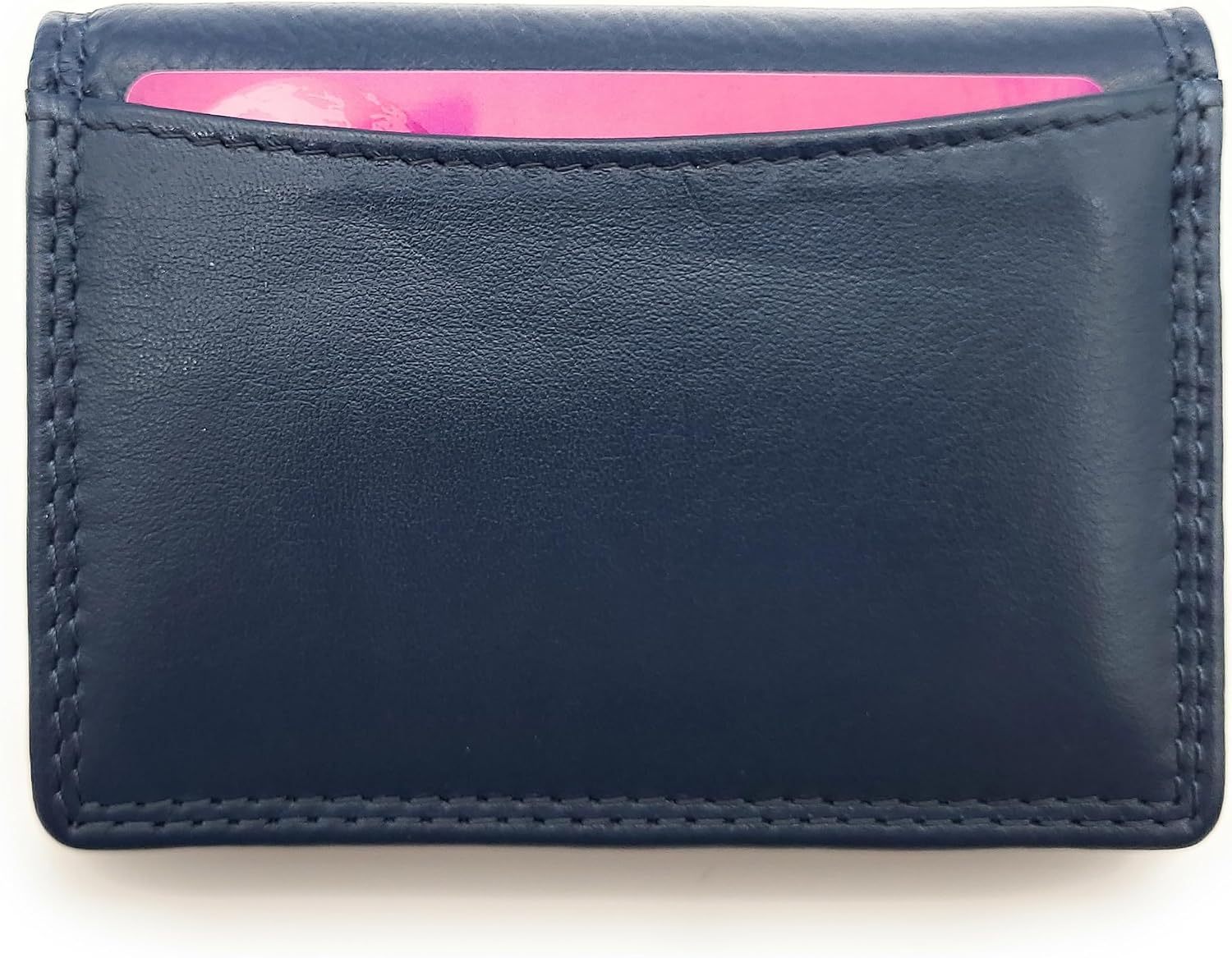 Detalle 2 de Lemasi RFID Kreditkartenetui aus echtem Nappa-Leder – Visitenkarten- und Ausweisetui, Navy