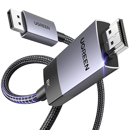 Detalle de UGREEN Cable DisplayPort 1.4 a HDMI 2.1 8K - 📺 2M