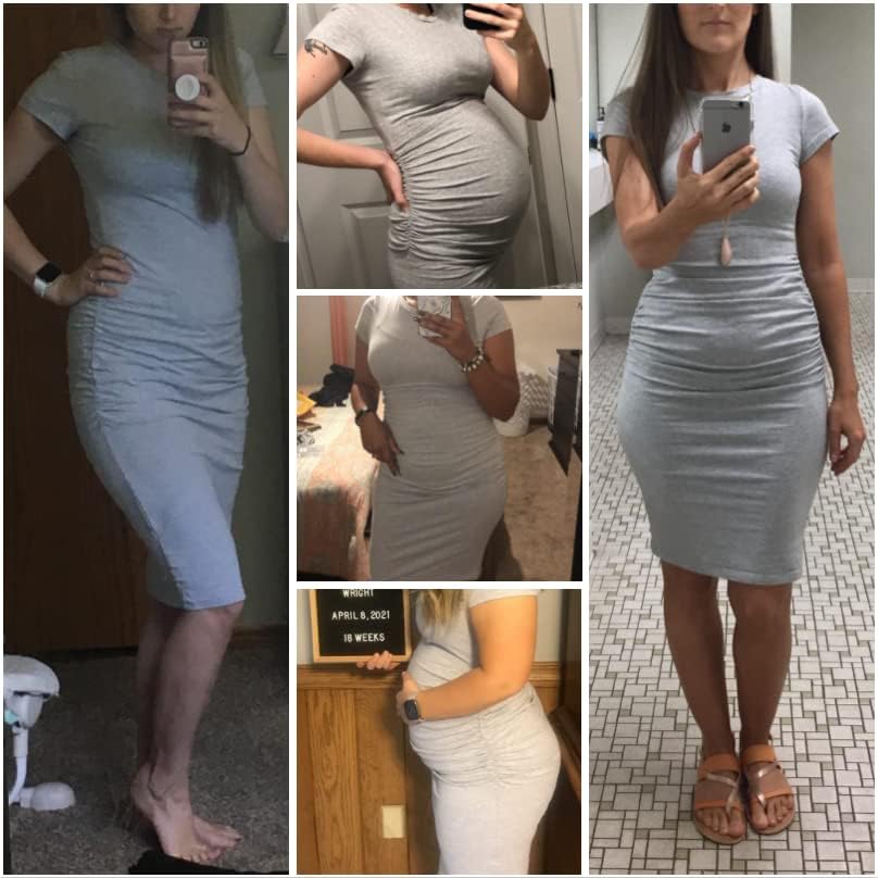 Detalle de Missufeintl Women's Bodycon Midi Dress, 95% Cotton