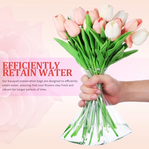 Thumbnail 6 de UKCOCO Flower Bouquet Bags, Transparent PE Water Retainers, Pack of 50