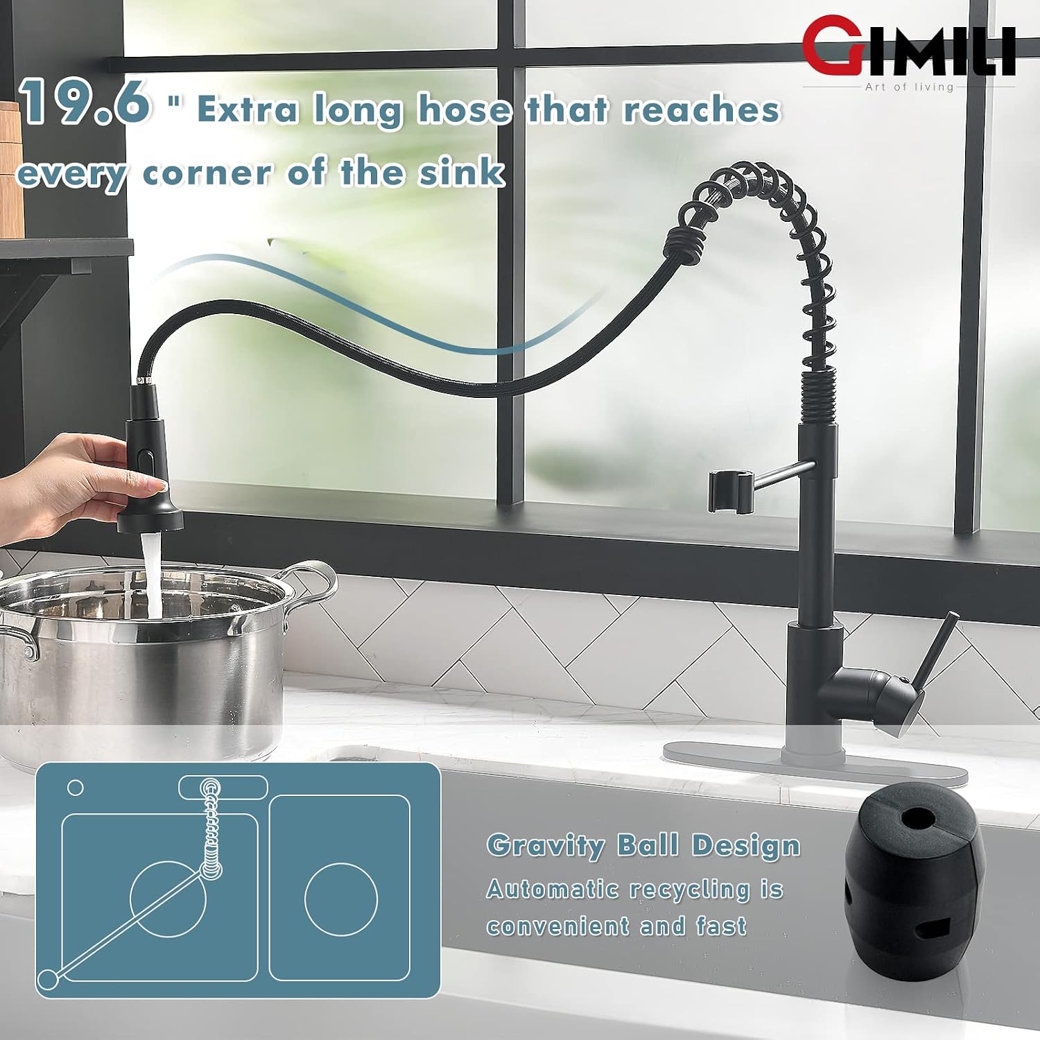 Detalle 1 de GIMILI Kitchen Faucet Stainless Steel