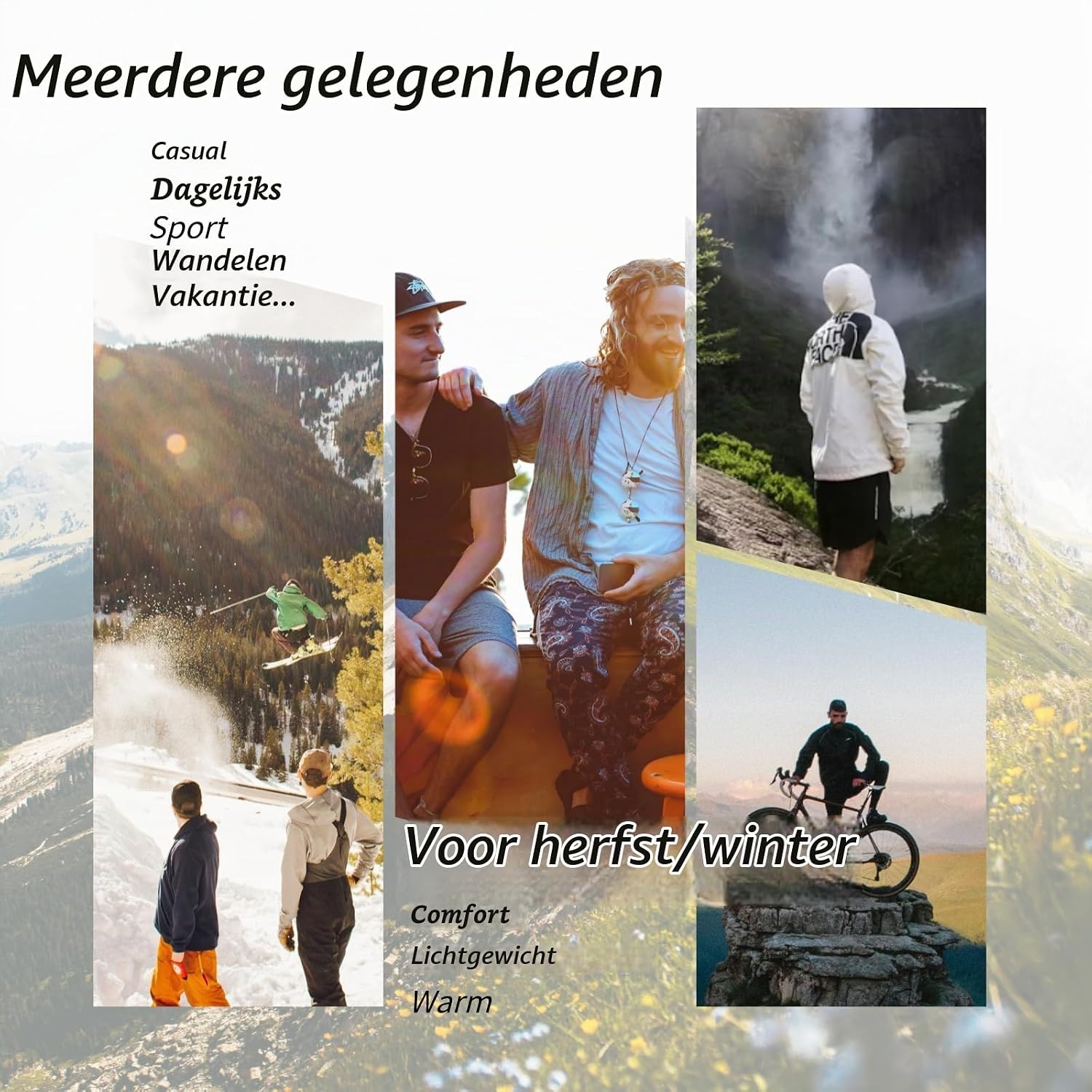 Detalle de LAOARA sweatshirt voor heren zonder capuchon met ritssluiting, lichte winterstijl