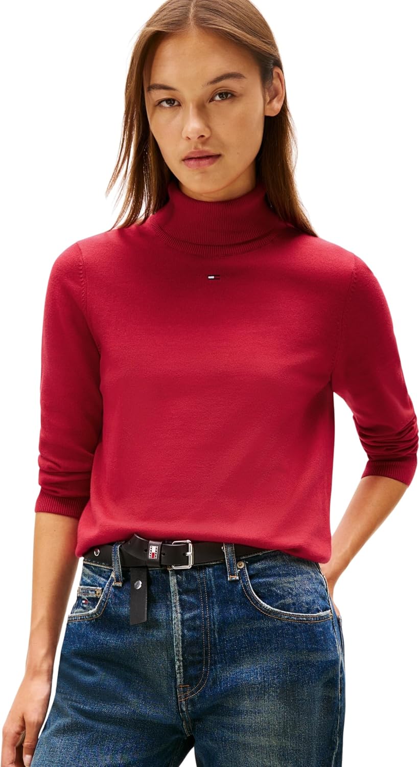 Thumbnail 6 de Tommy Jeans Pull Femme Essential à col roulé en maille côtelée