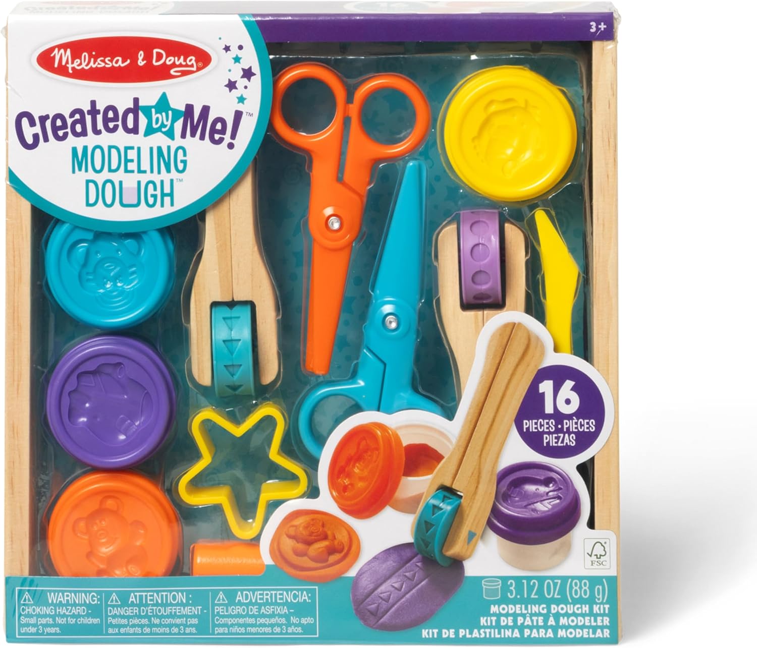 Detalle de Melissa & Doug Created by Me! Cut, Sculpt, and Roll Modeling Dough Kit
