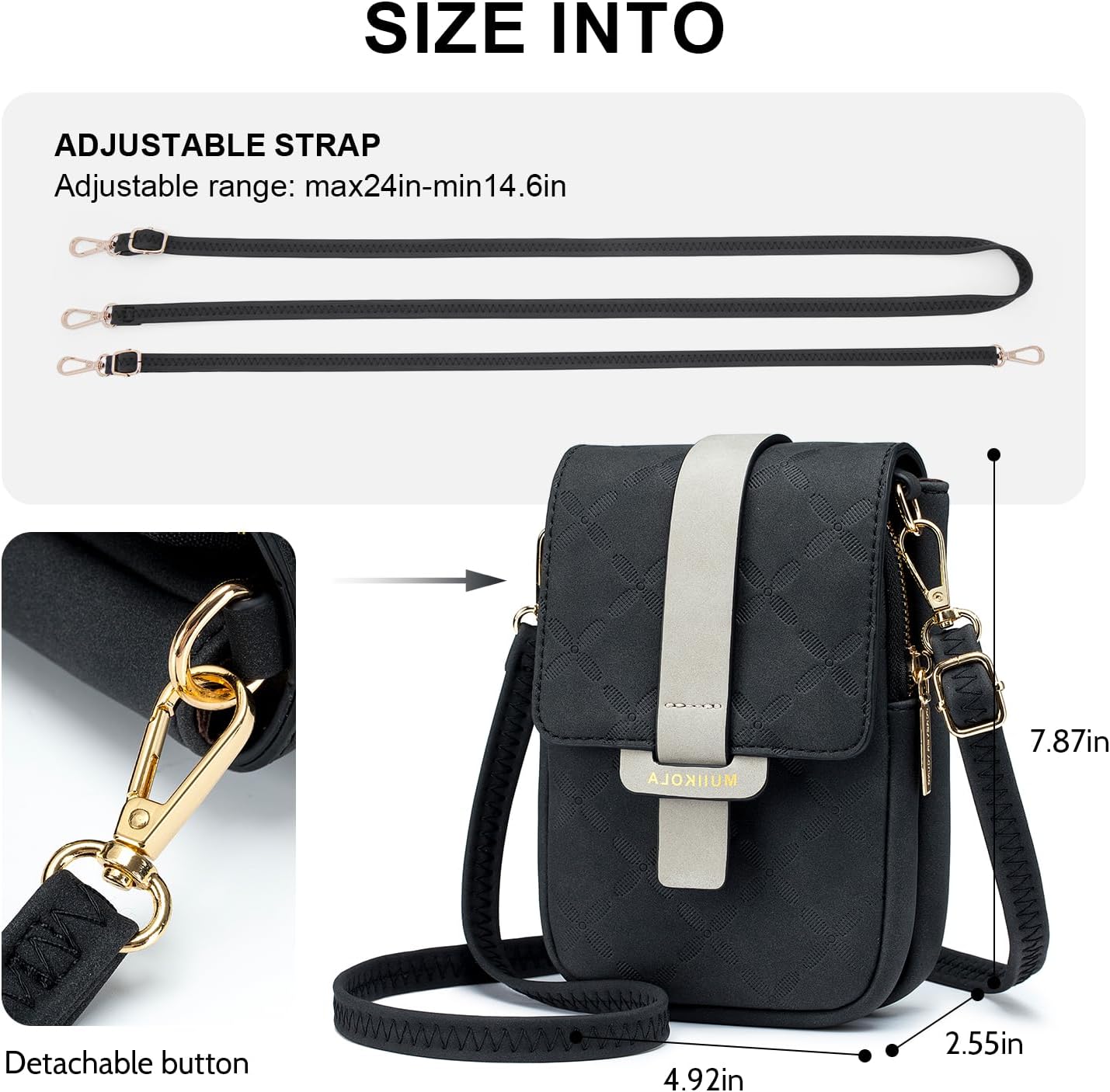 Detalle de MUIIKOLA crossbody phone bag with 3 card slots
