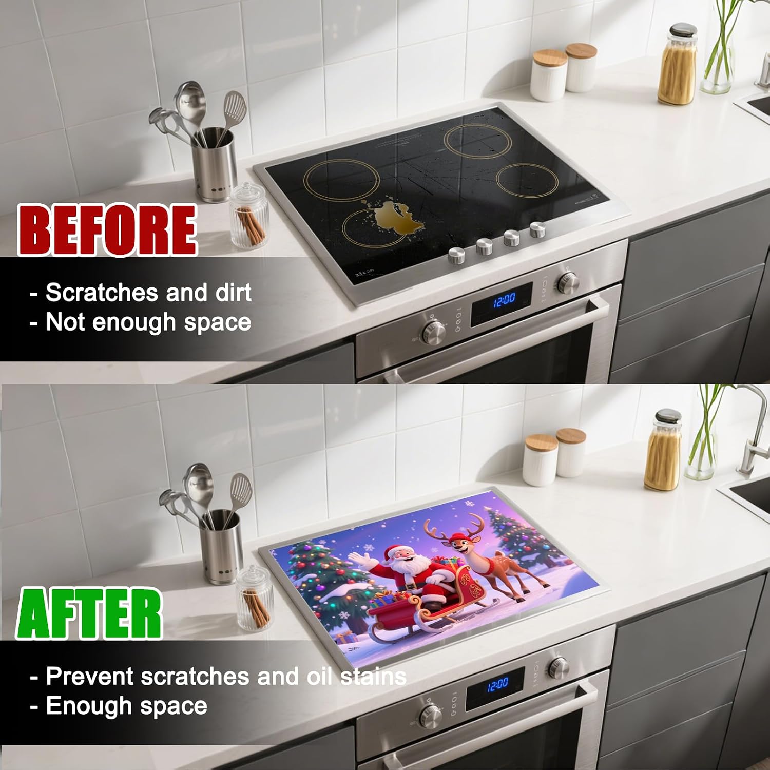 Detalle de Nuxovilar Stove Top Cover Mat, 28.35 × 20.47 Inches, Polyester-Diatom Blend