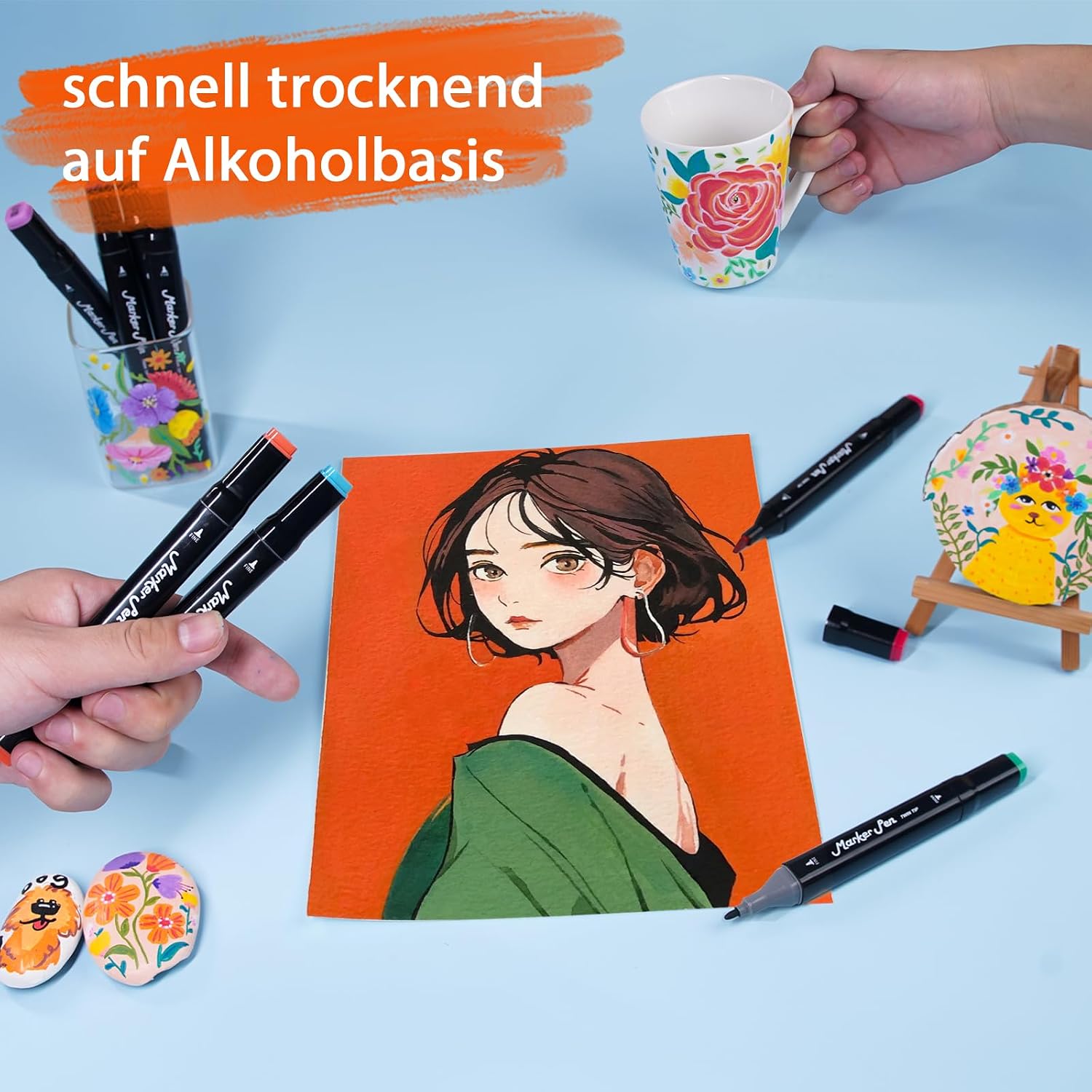 Thumbnail 3 de TBC The Best Crafts 80 Farben Alkoholmarker Set
