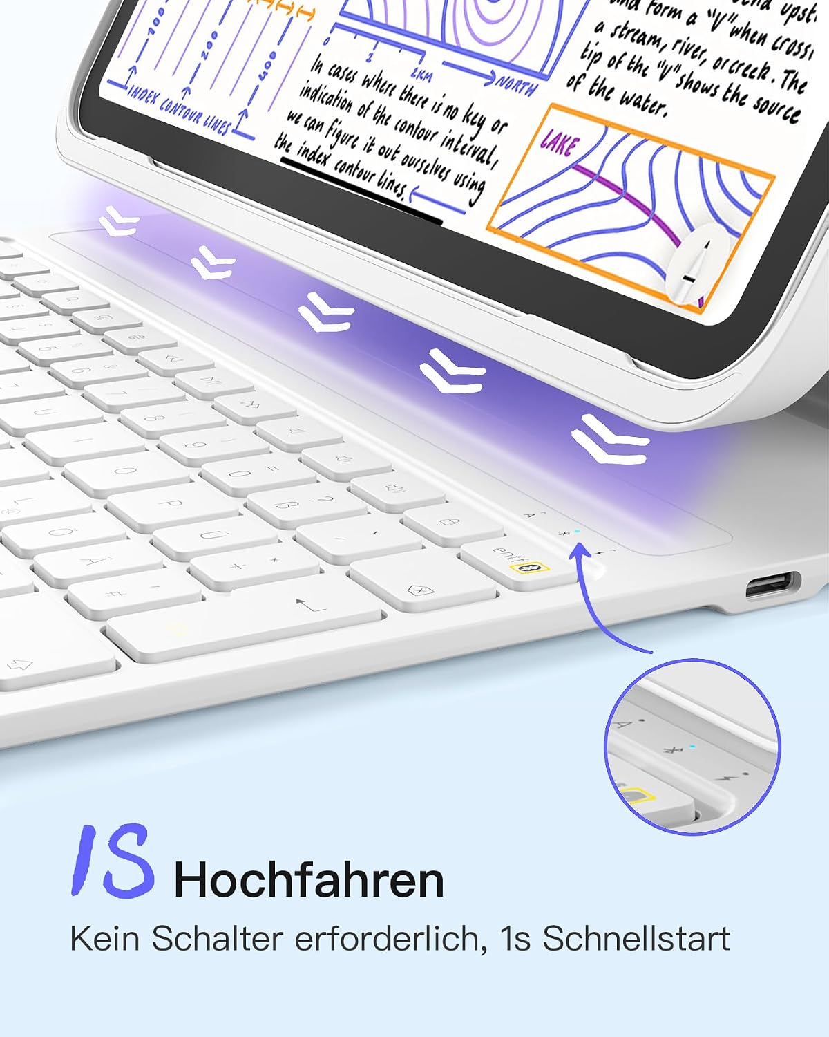 Detalle 2 de Inateck AirTap BK2007 iPad Hülle mit Tastatur 11 Zoll