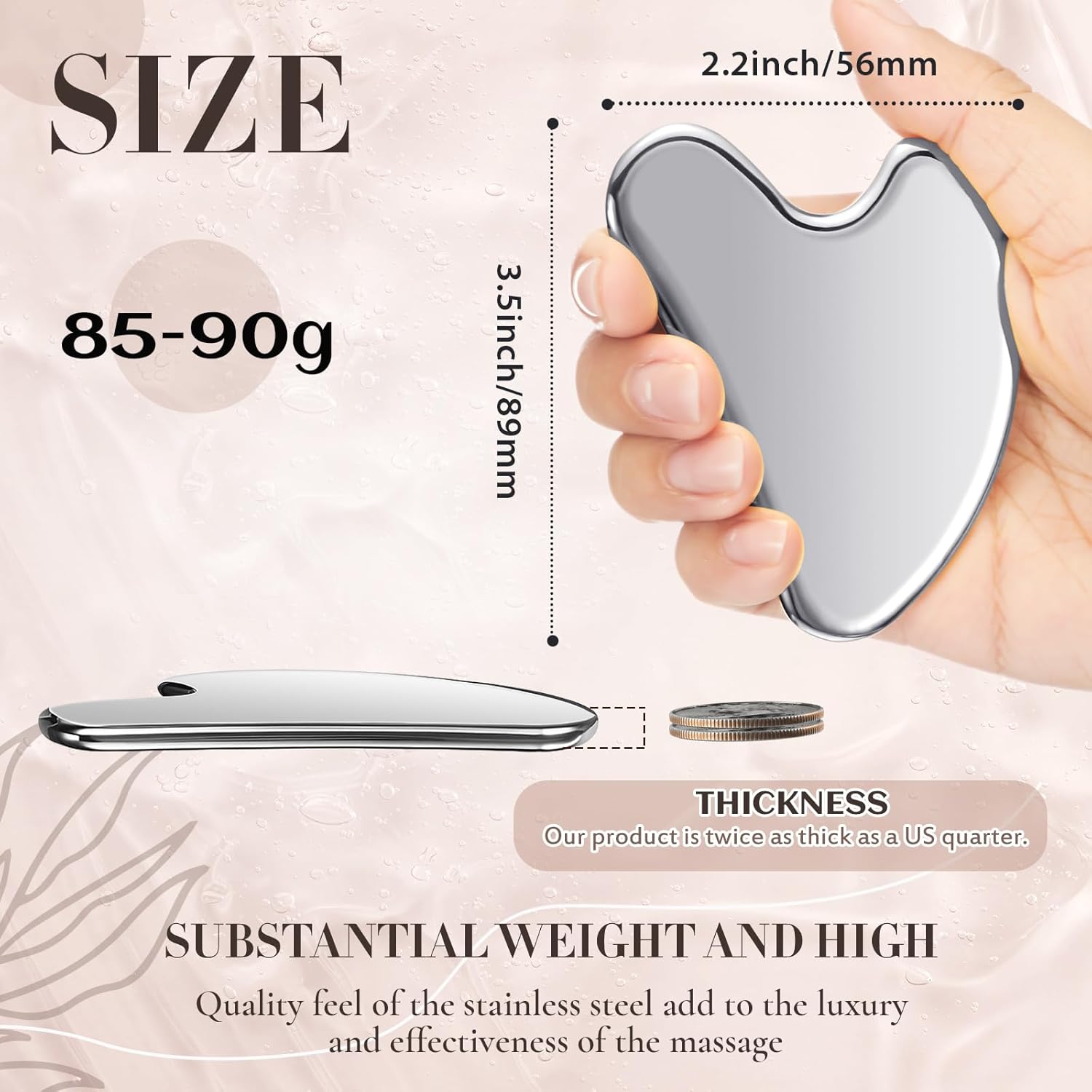 Detalle 2 de Nuanchu Gua Sha Stainless Steel 3.5
