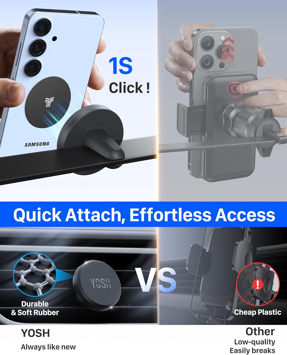 Thumbnail 5 de YOSH Magnetic Car Phone Holder for Air Vents