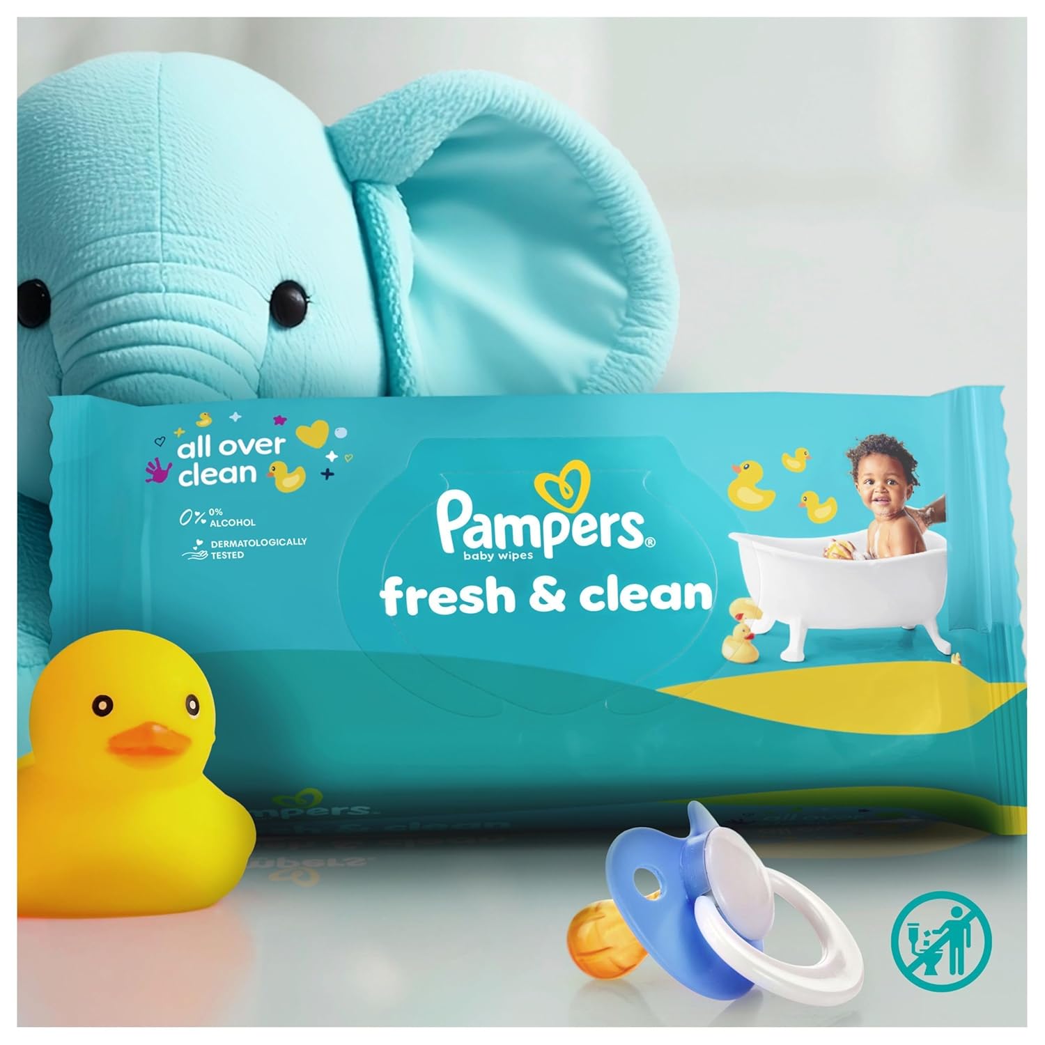 Detalle 2 de Pampers Fresh Clean Feuchttücher 15 Packungen – 80 Stück pro Packung, 1200 Feuchttücher, milder Duft
