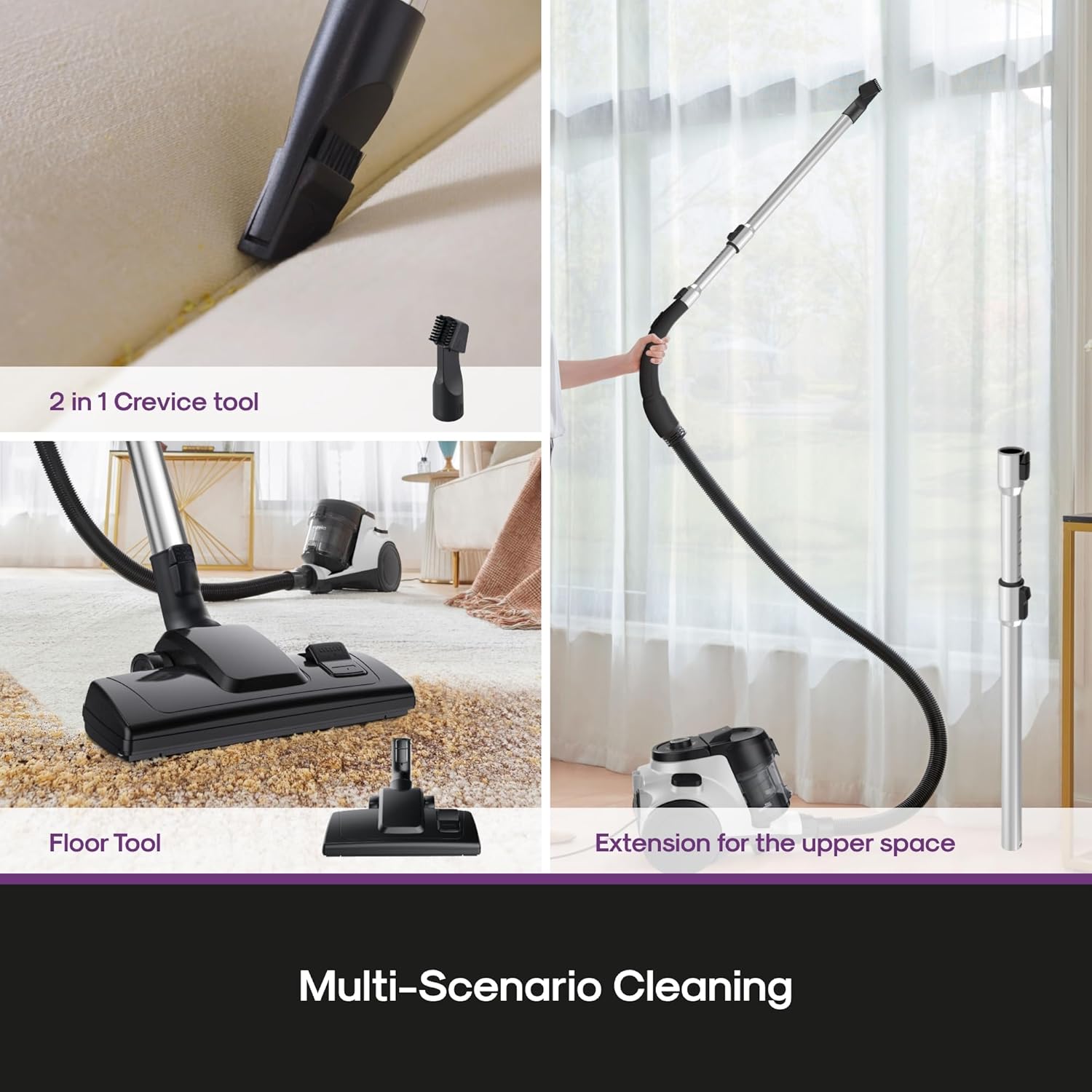 Detalle 2 de Eureka NEN121WH WhirlWind Bagless Canister Vacuum, HEPA Filter, 1.2-Liter