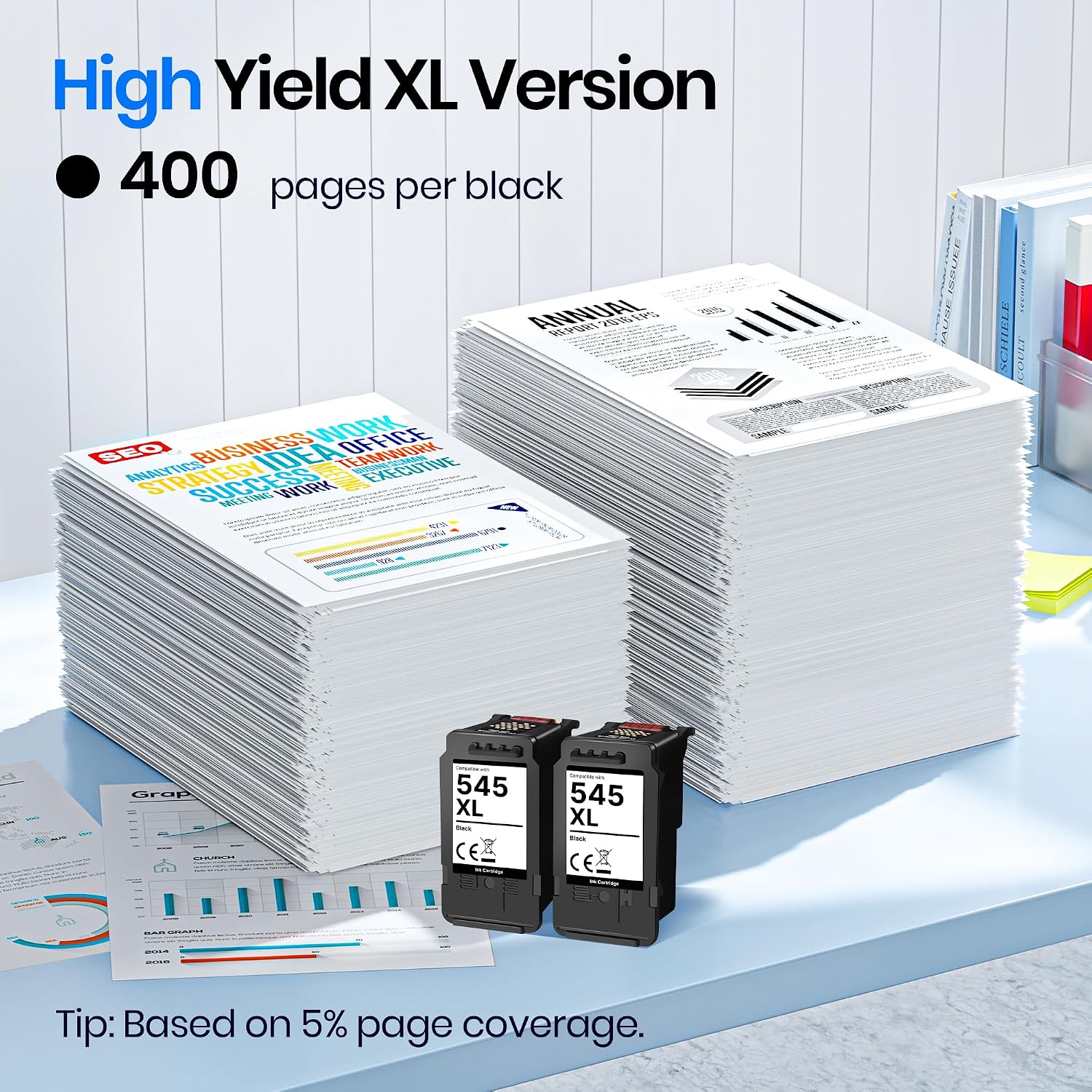 Thumbnail 1 de Gureef 545XL Black Ink Cartridge Pack for Canon PIXMA TS3350 Series