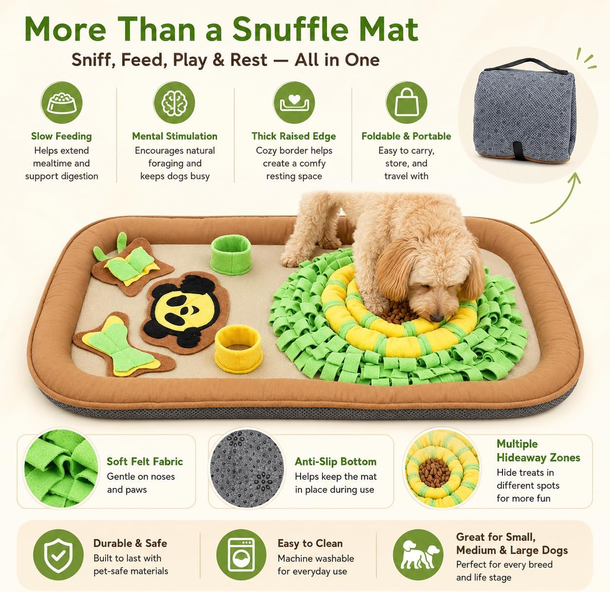 Thumbnail 1 de Dog Snuffle Mat and Bed Mat, 28.3-Inch