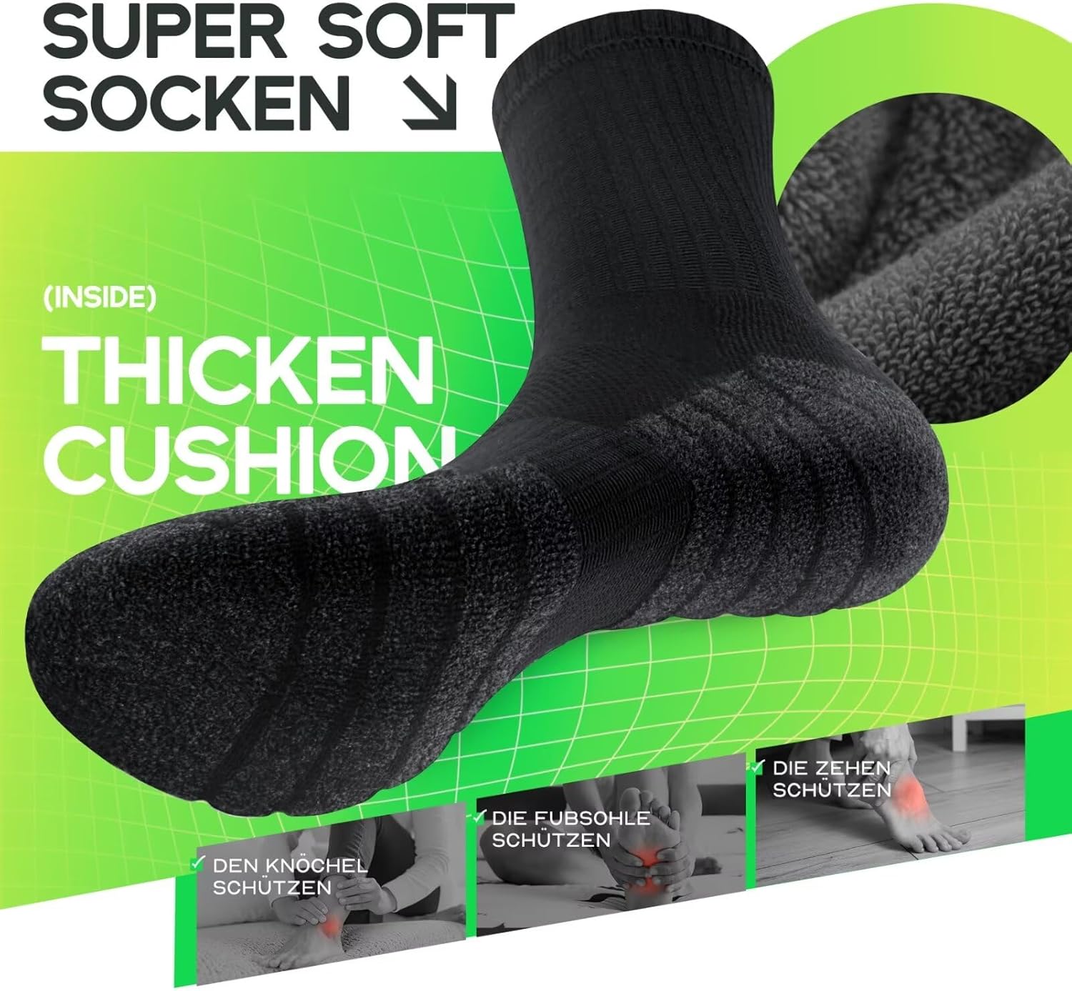 Thumbnail 2 de TUUHAW Cotton Sports Socks for Women (6 Pairs) – Breathable Crew Socks for Running, Walking & Gym