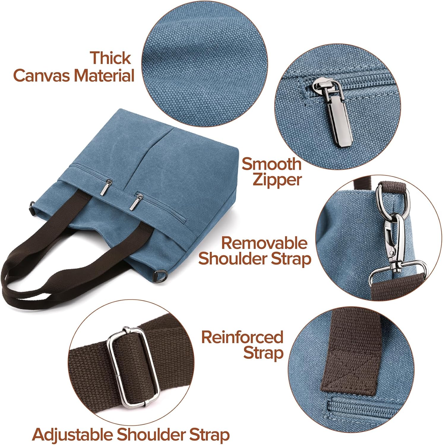 Detalle de MAYMOONER canvas tote bag, 9 pockets