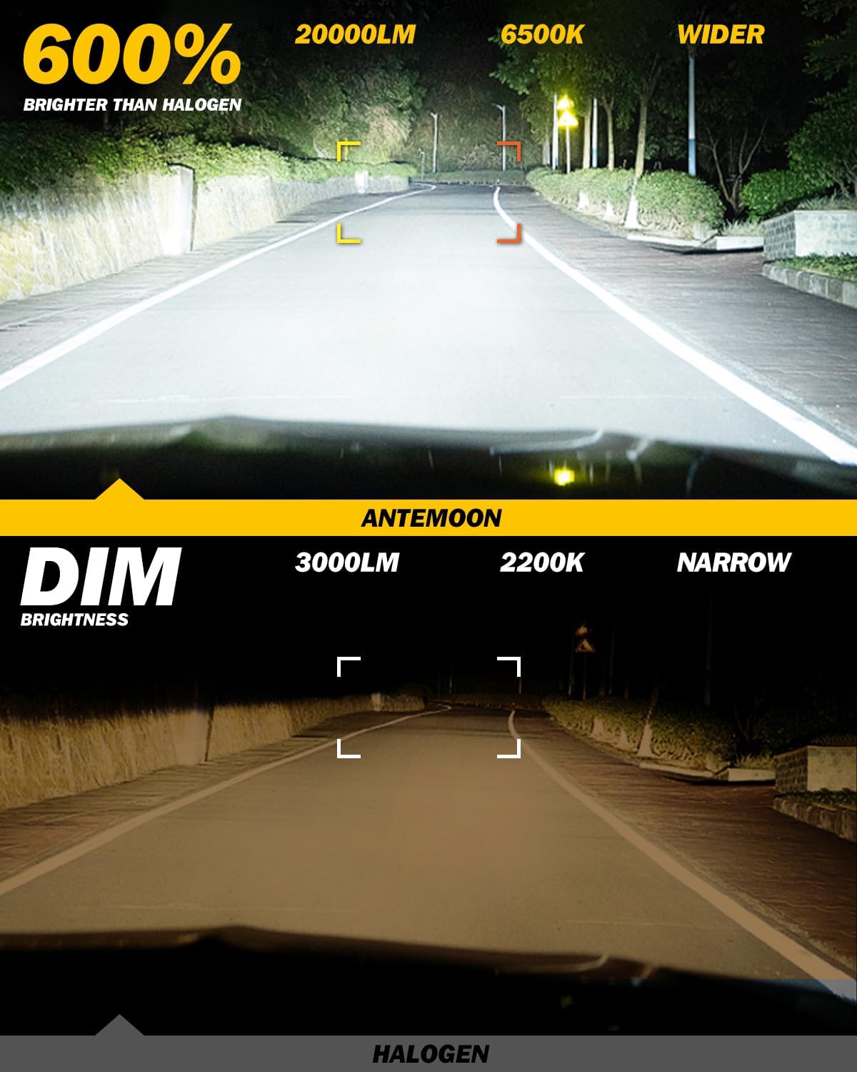 Thumbnail 1 de ANTEMOON Lampadine 9006 HB4 LED per fendinebbia 12/24V: illuminazione anteriore affidabile e plug & play