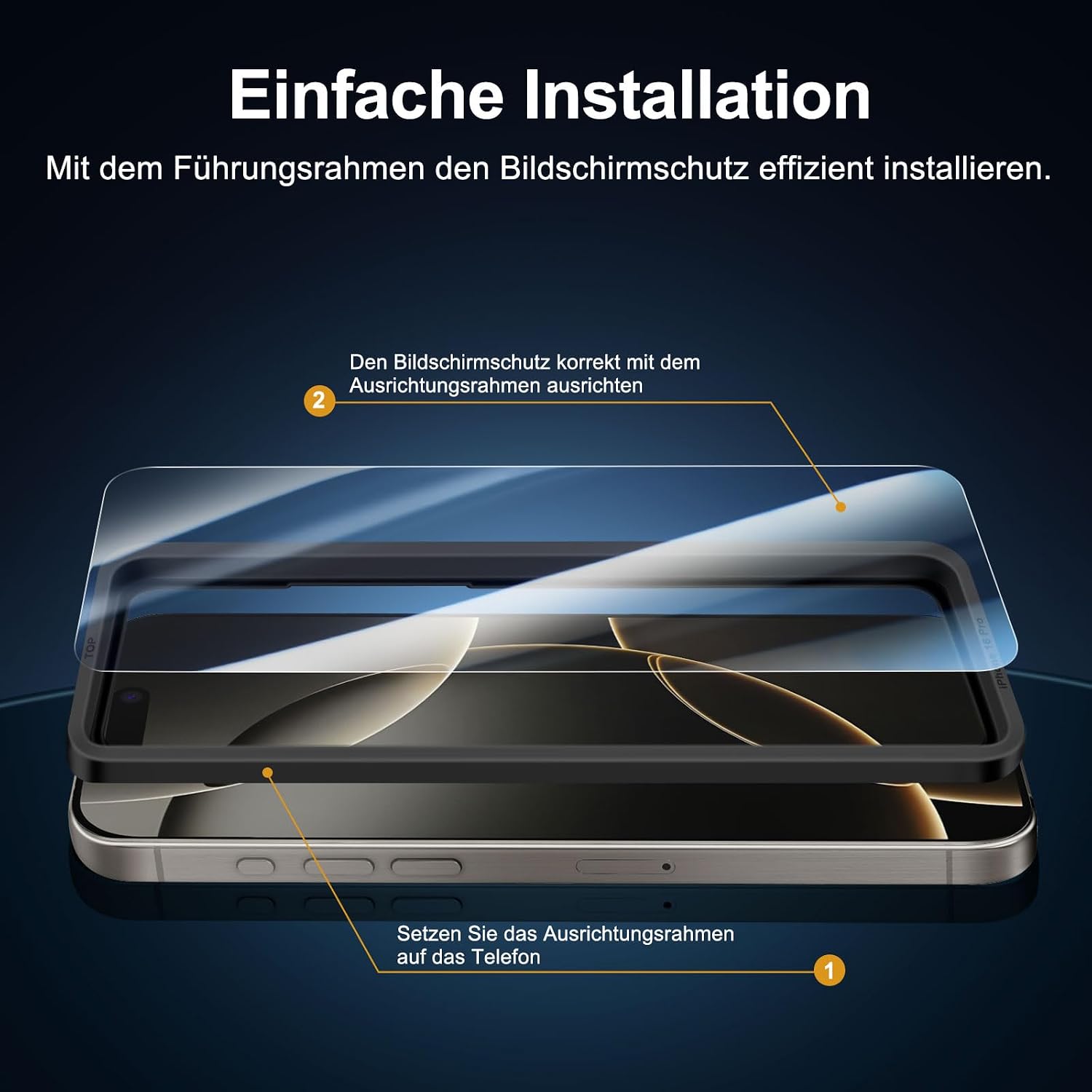 Detalle de NEW'C iPhone 16 Pro Panzerglas 6,3 Zoll 2er Set