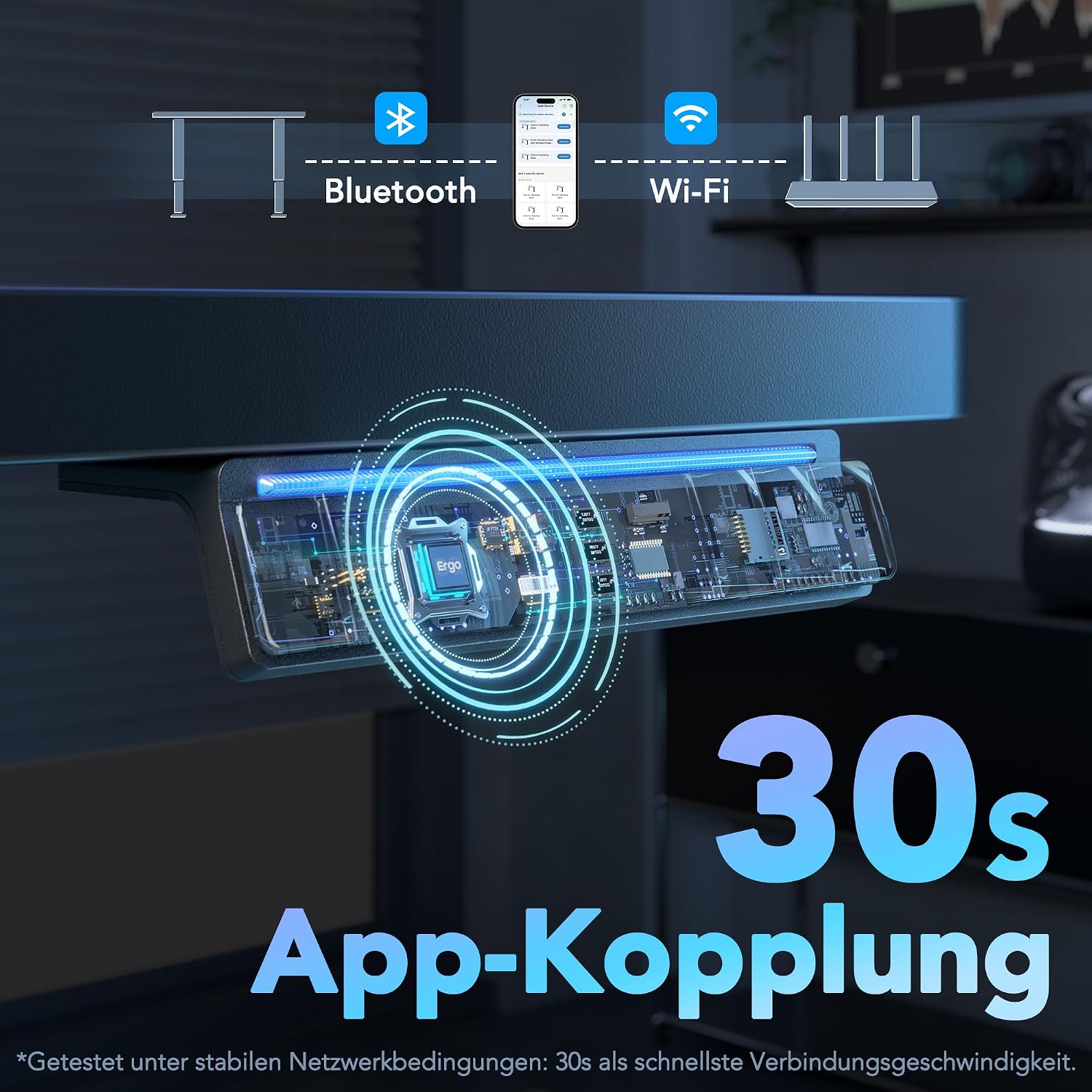 Thumbnail 6 de HUANUO KI-gesteuerter Elektrischer Stehschreibtisch 80 x 48 cm – Smart, sprachgesteuert und ergonomisch