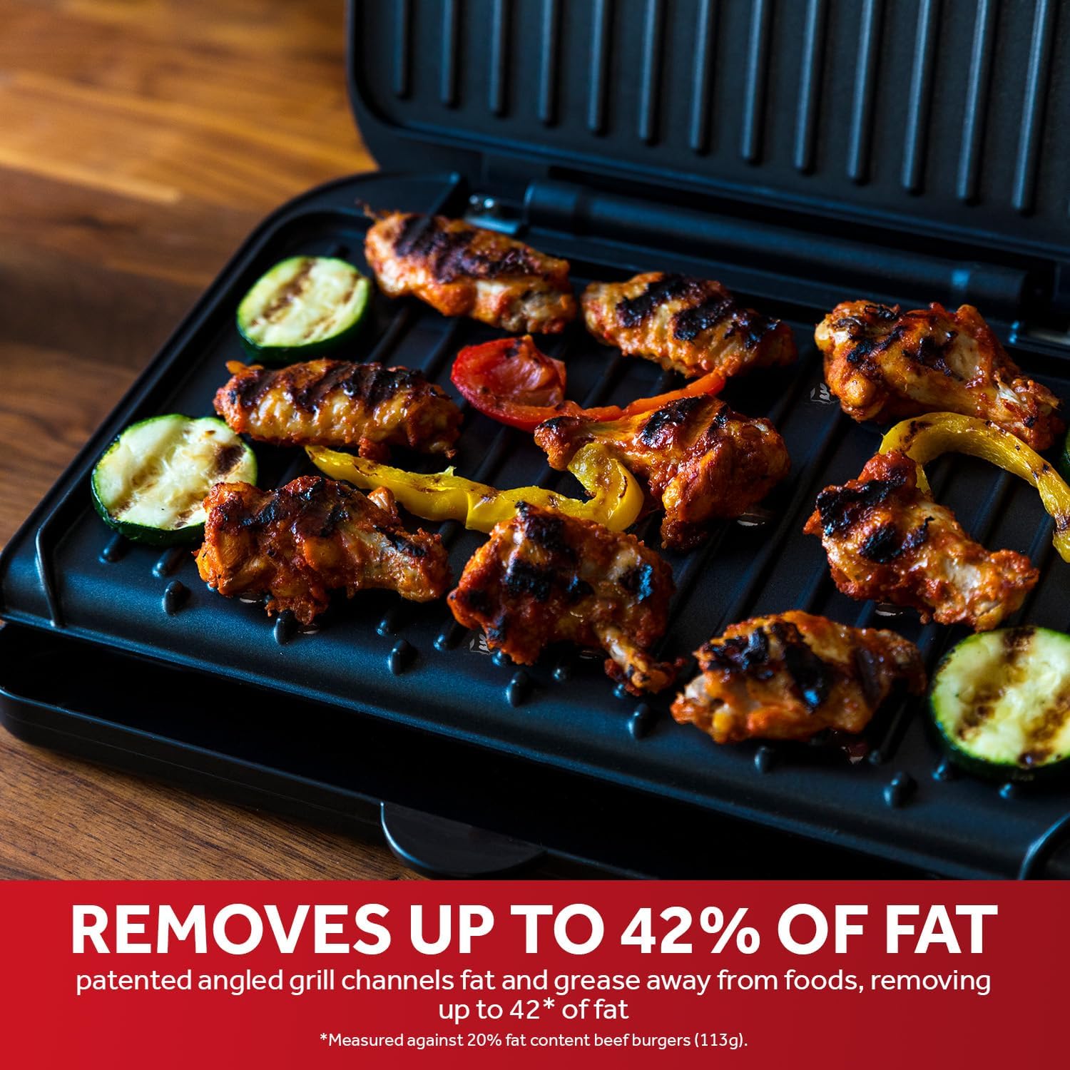Detalle 2 de George Foreman Medium Electric Fit Grill: a pragmatic companion for everyday healthy cooking