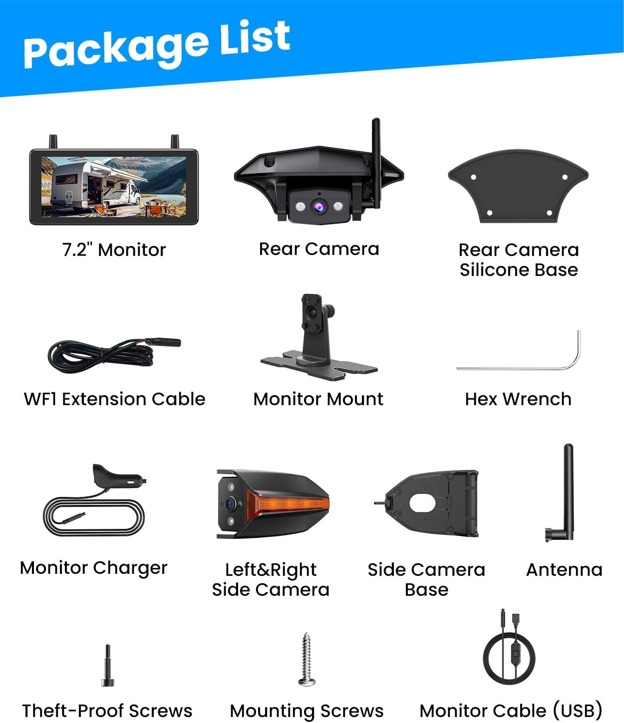 Thumbnail 6 de AUTO-VOX Wireless RV Backup Camera 7.2” Monitor