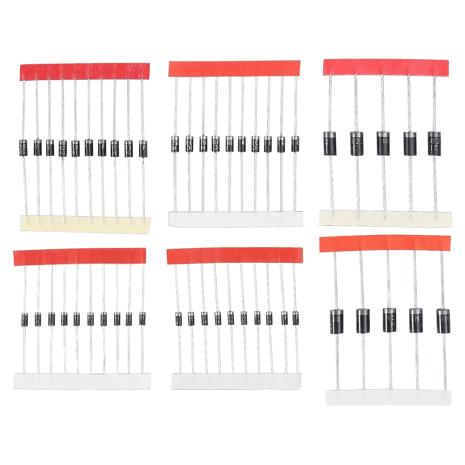 Thumbnail 3 de 8 Werte Sortiment: 1N4148, 1N4007, FR107, FR207, 1N5408, IN5408, IN5819, IN5822, IN5399 – 100-teiliges Gleichrichter- und Schottky-Dioden-Set