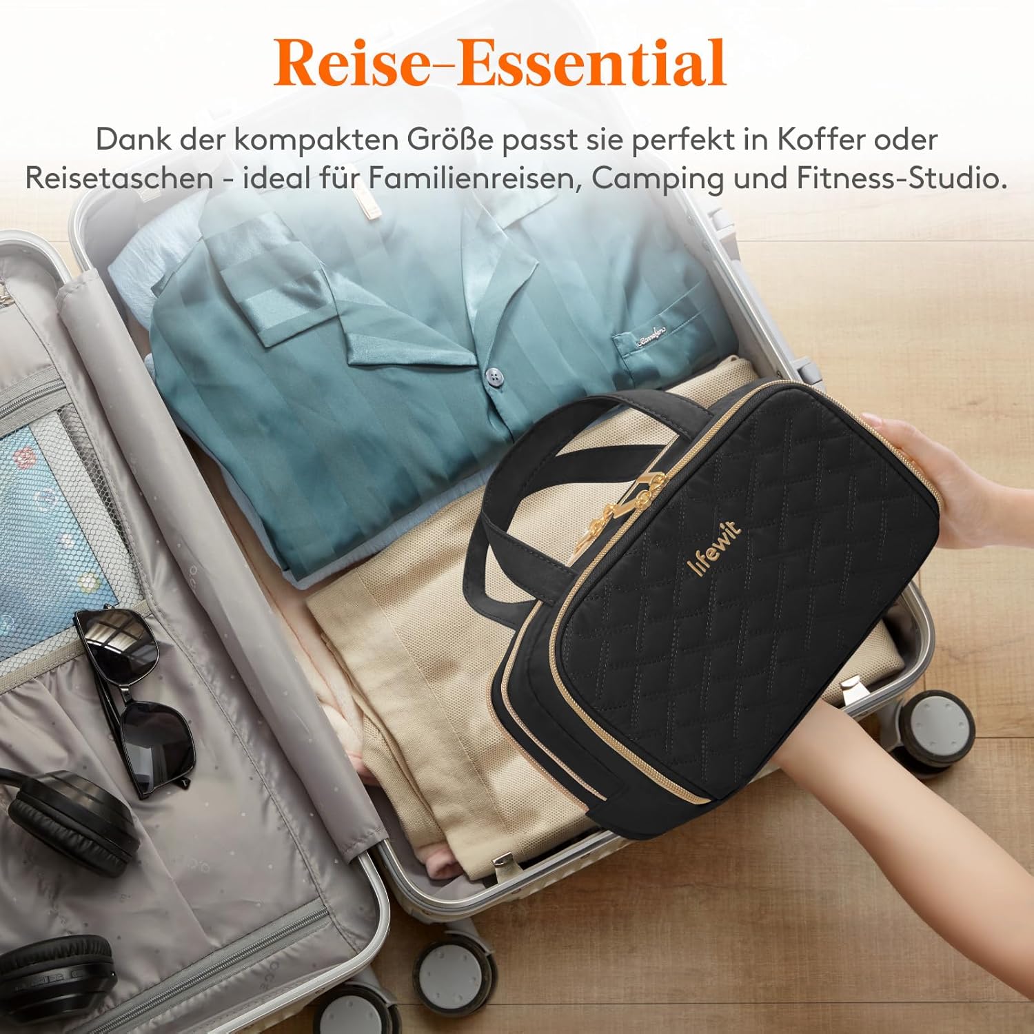 Thumbnail 6 de Lifewit Reise Kulturtasche Damen, 5L – Wasserabweisender Kulturbeutel mit Nassfach