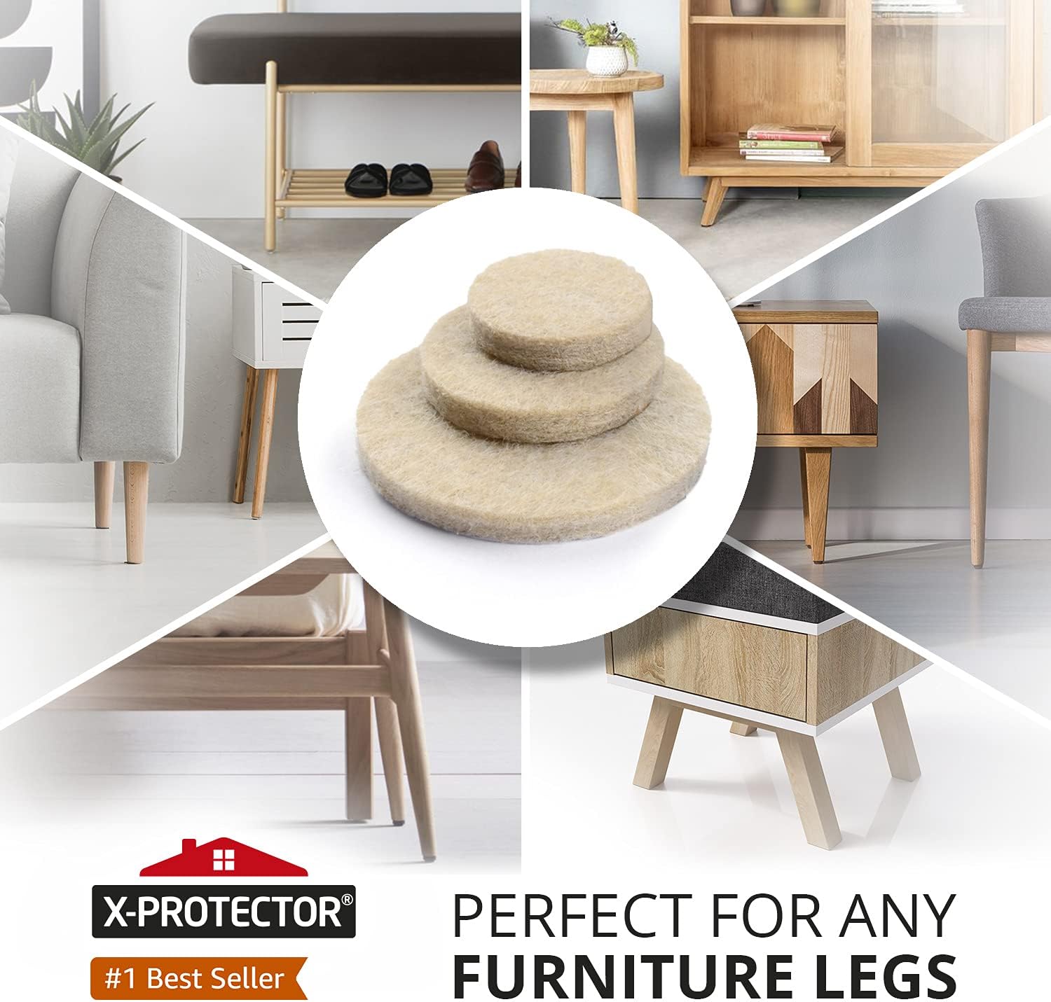 Thumbnail 1 de X-PROTECTOR 48 PCS felt chair pads for wood floors