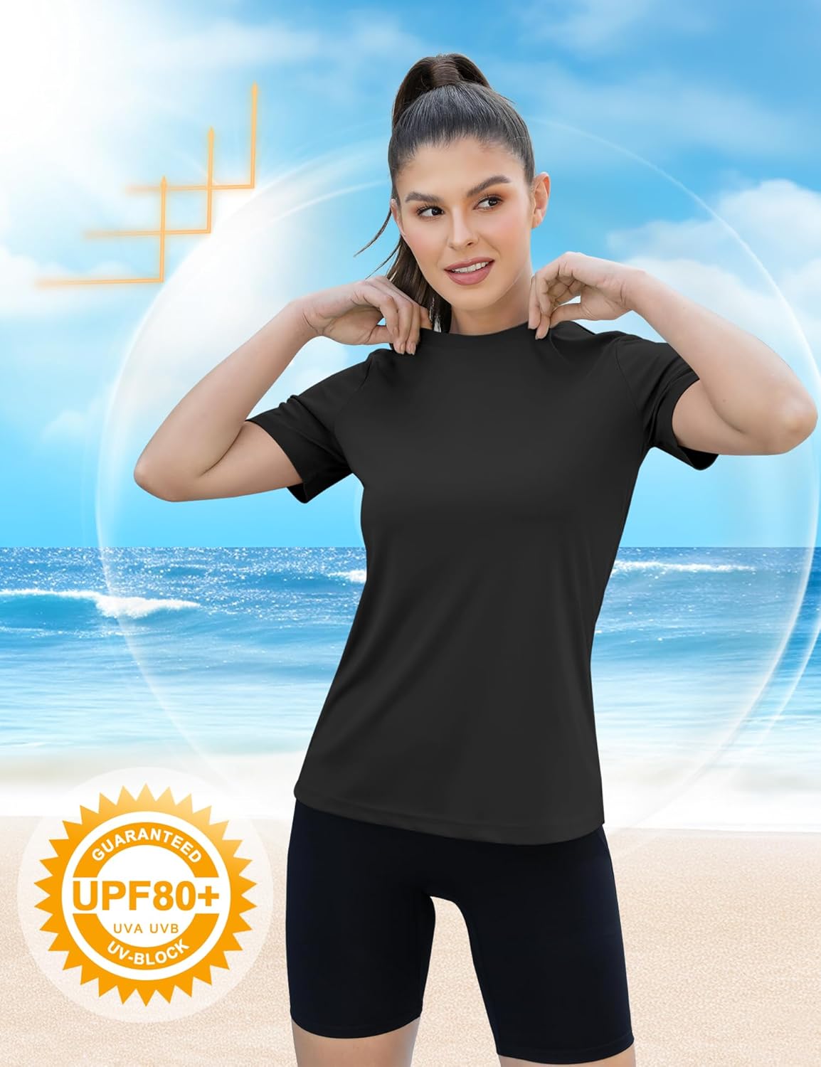 Thumbnail 4 de Rapbin Damen Sportshirt Kurzarm mit UPF 50+