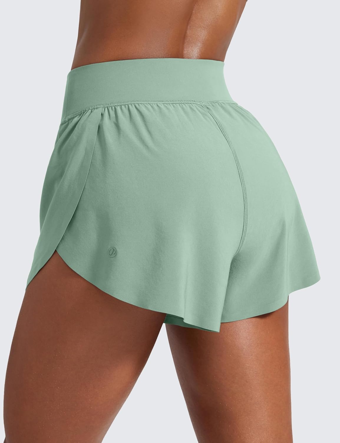 Detalle de CRZ YOGA pantaloncini da corsa con vita alta Dolphin, Feathery-Fit