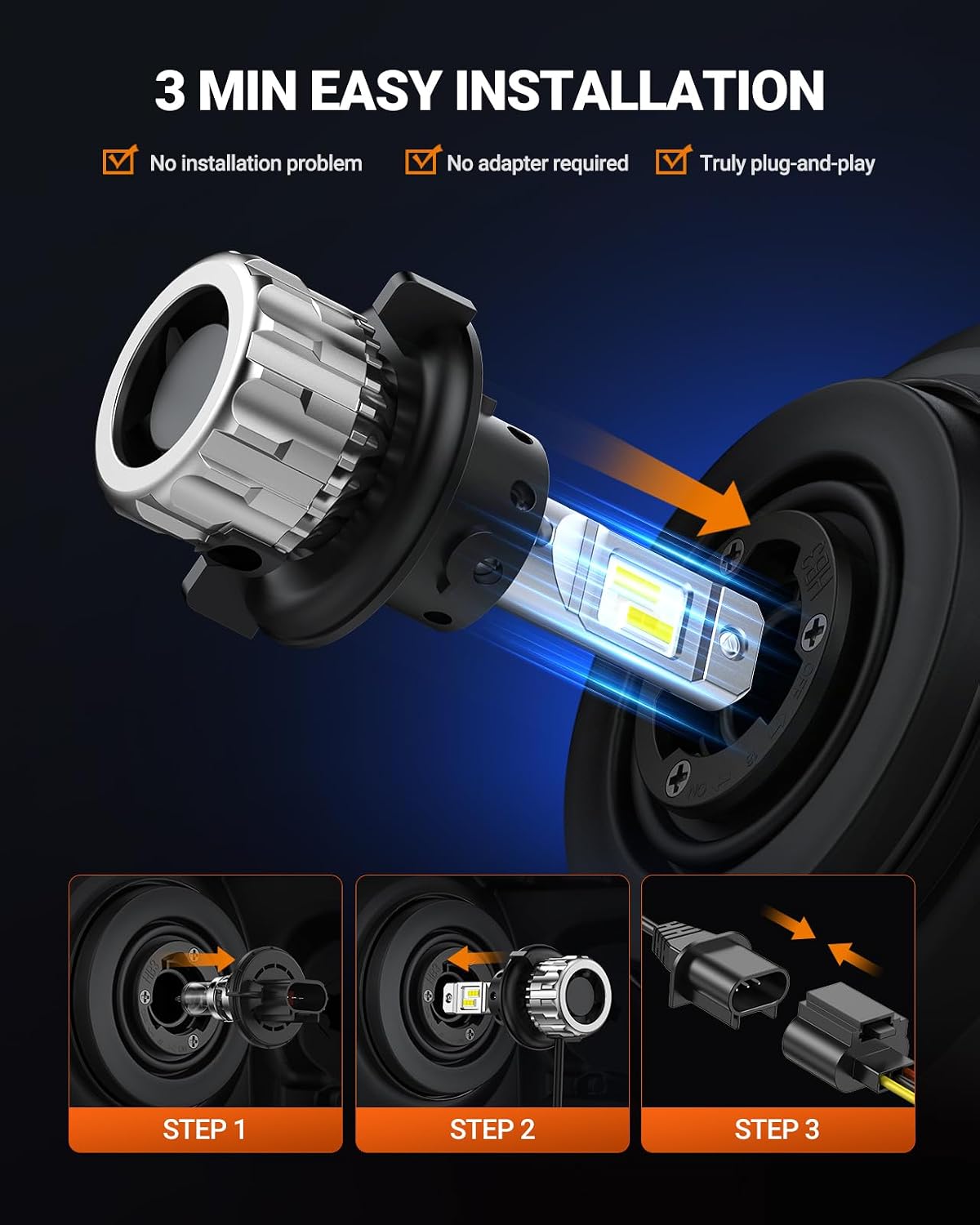 Thumbnail 5 de SEALIGHT H13 / 9008 Light Bulb (Pack of 2) 46,000LM 6500K Cool White for Off-Road or Fog Lights
