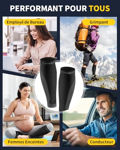 Thumbnail 6 de CAMBIVO 2 Paires Manchon Compression Mollet – Bas de Contention pour Sport et Physique