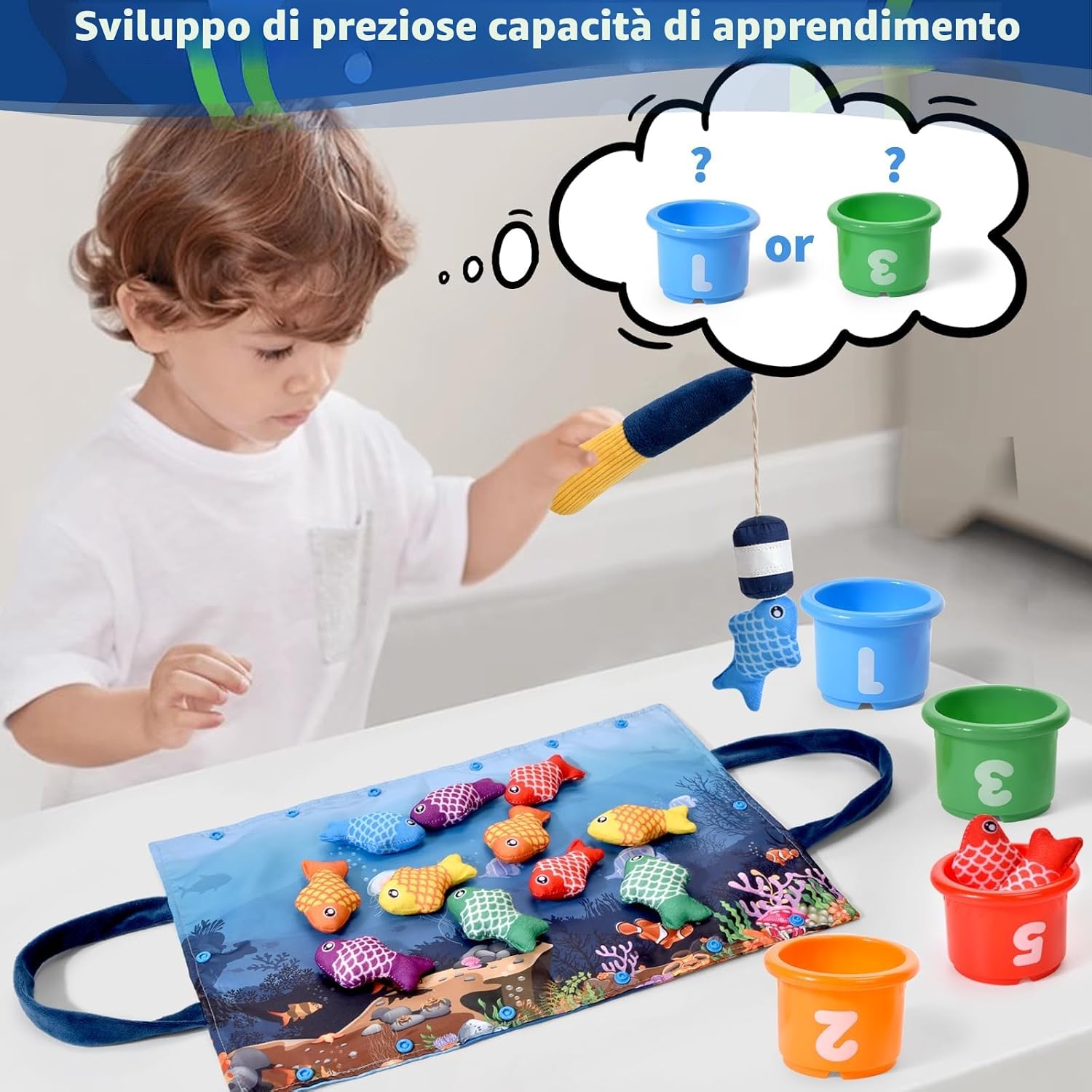 Thumbnail 2 de Tokiyis Gioco Montessori pesca per bambini 12 pesci