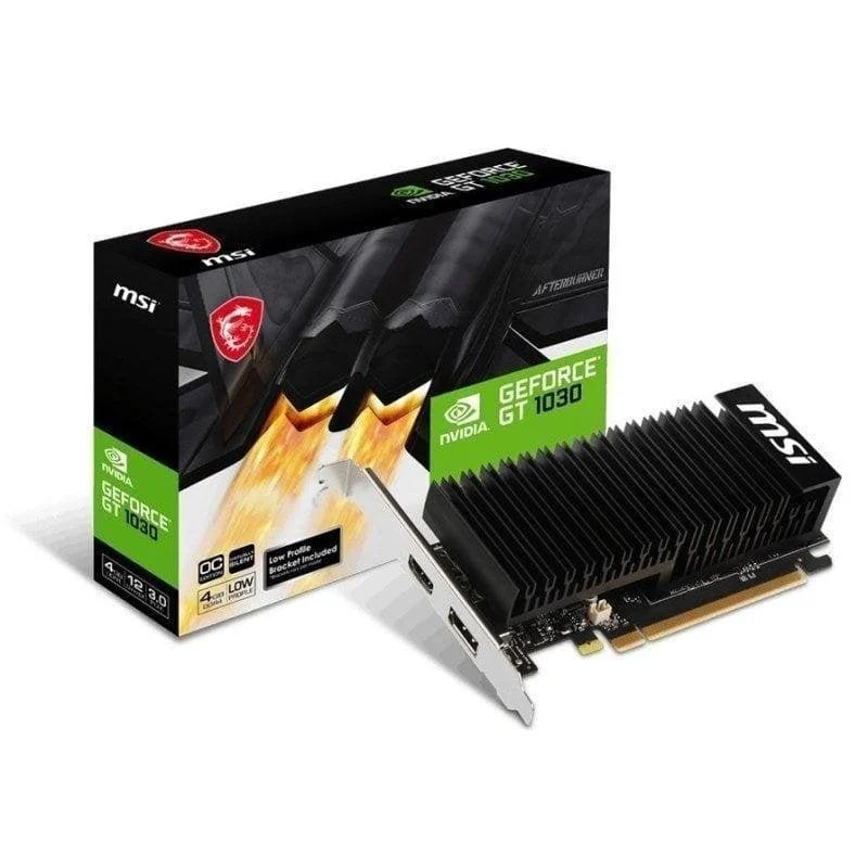 Detalle de MSI GeForce GT 1030 4GHD4 LP OC 4GB GDDR4: rendimiento fiable para HTPC y mini‑PC