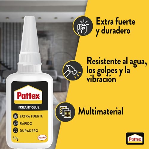 Detalle de Pattex Adhesivo Instantáneo Extra Fuerte 50 g: pega rápida y resistente para múltiples materiales