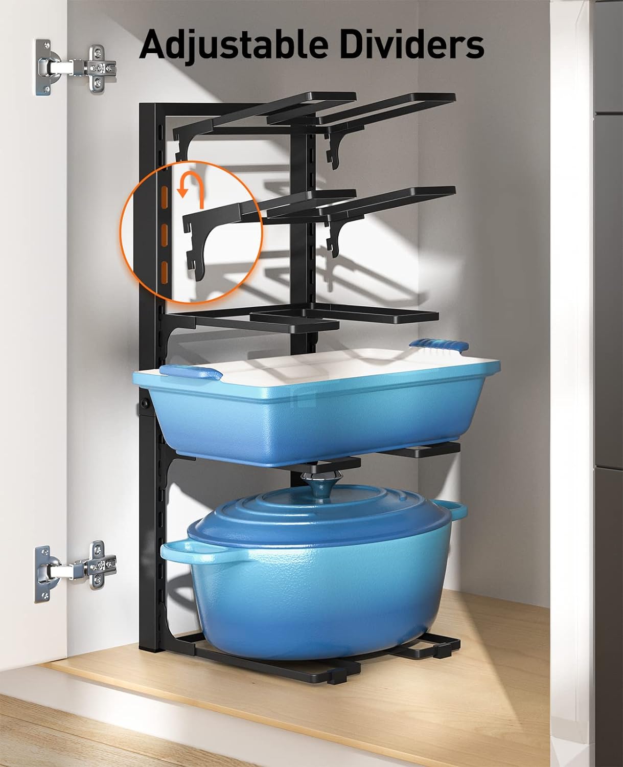 Thumbnail 3 de ORDORA Pots and Pans Organizer: Under Cabinet, 8-Tier Heavy-Duty Rack (20.8" Height) for Large Stockpots and Cast-Iron