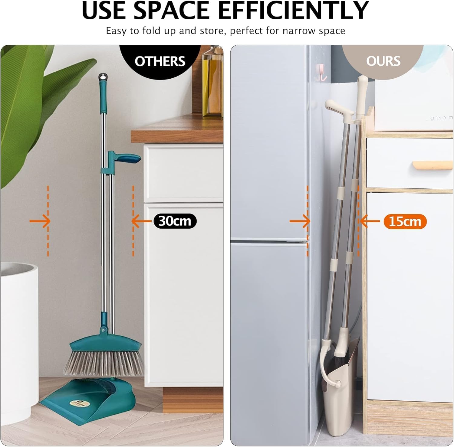 Thumbnail 6 de XXFLOWER 54.72" Long Handle Broom and Dustpan Set