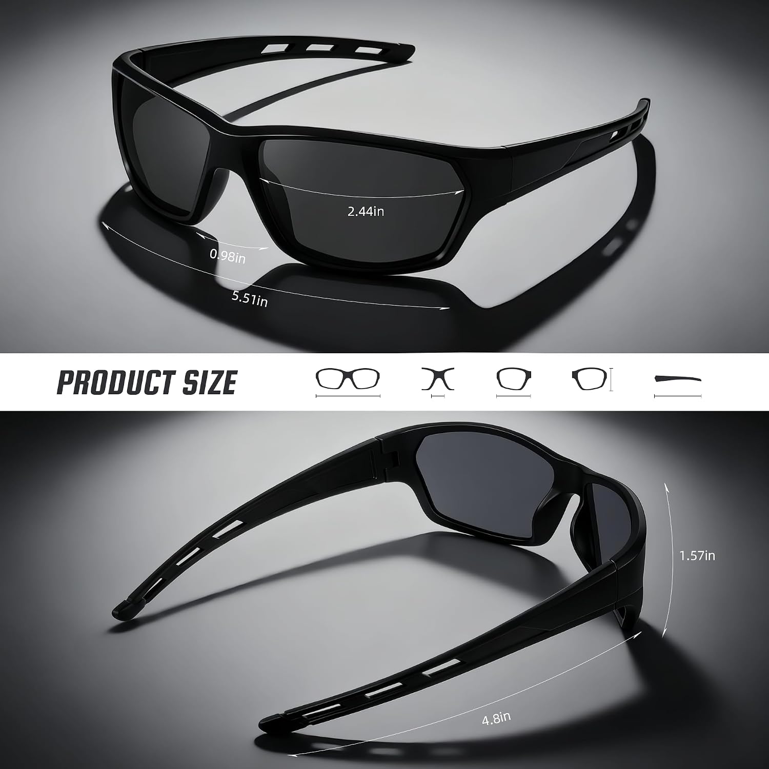 Detalle de XVXV Sports Polarized Sunglasses for Men with UV Protection — Lightweight TAC Lenses & All‑In‑One Kit